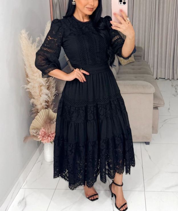Black Embroidered Dress