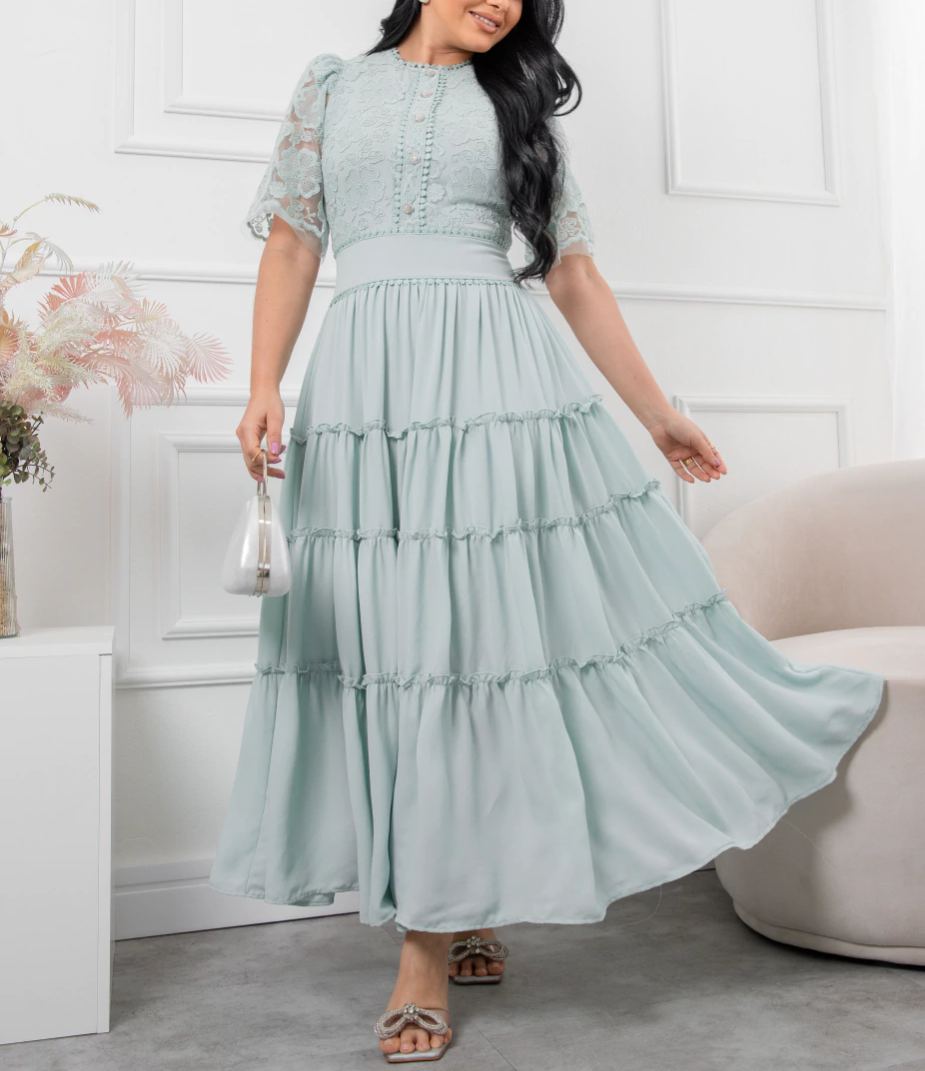 Powder Blue Crepe Dress