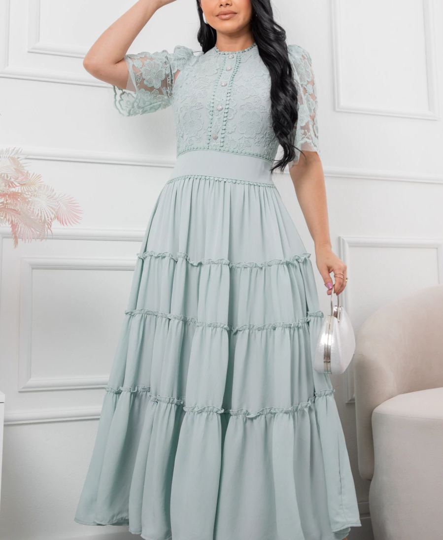 Powder Blue Crepe Dress