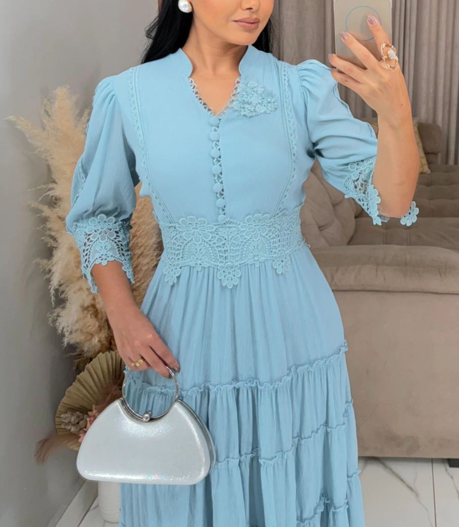 Light Blue Crepe Dress