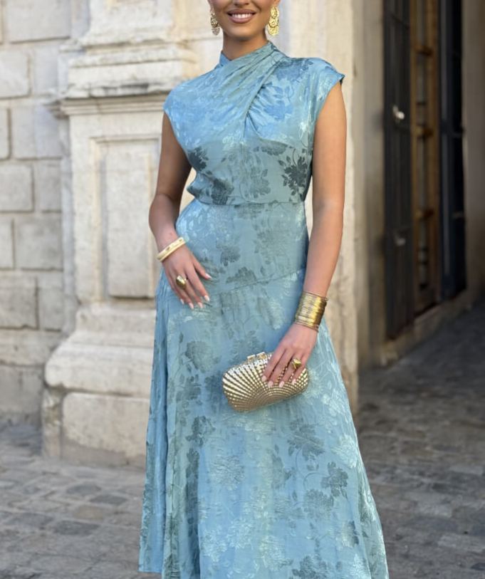 Silky Celeste Dress