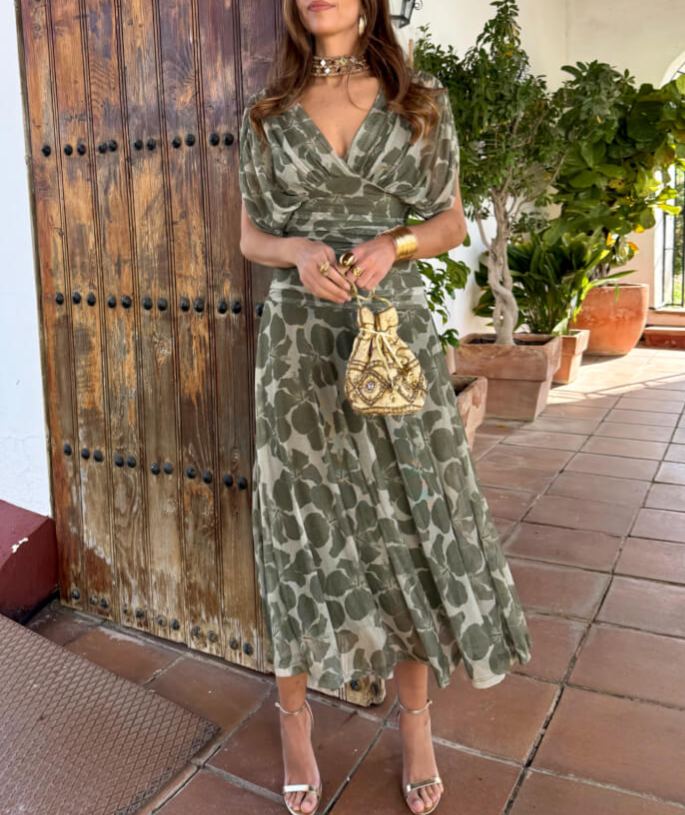 Green Floral Tulle Dress