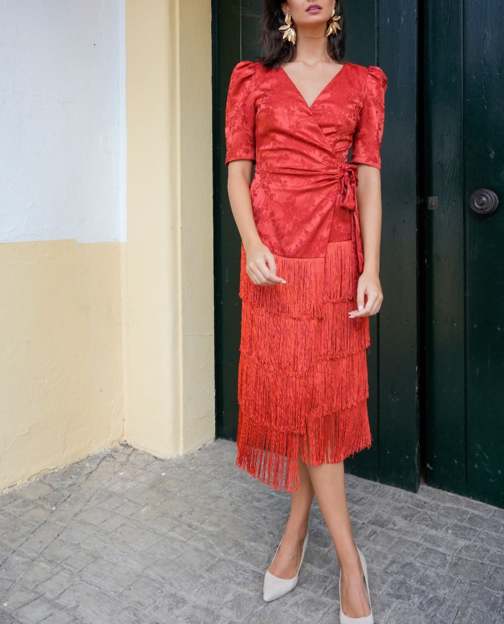 Red Charm Tassel dress