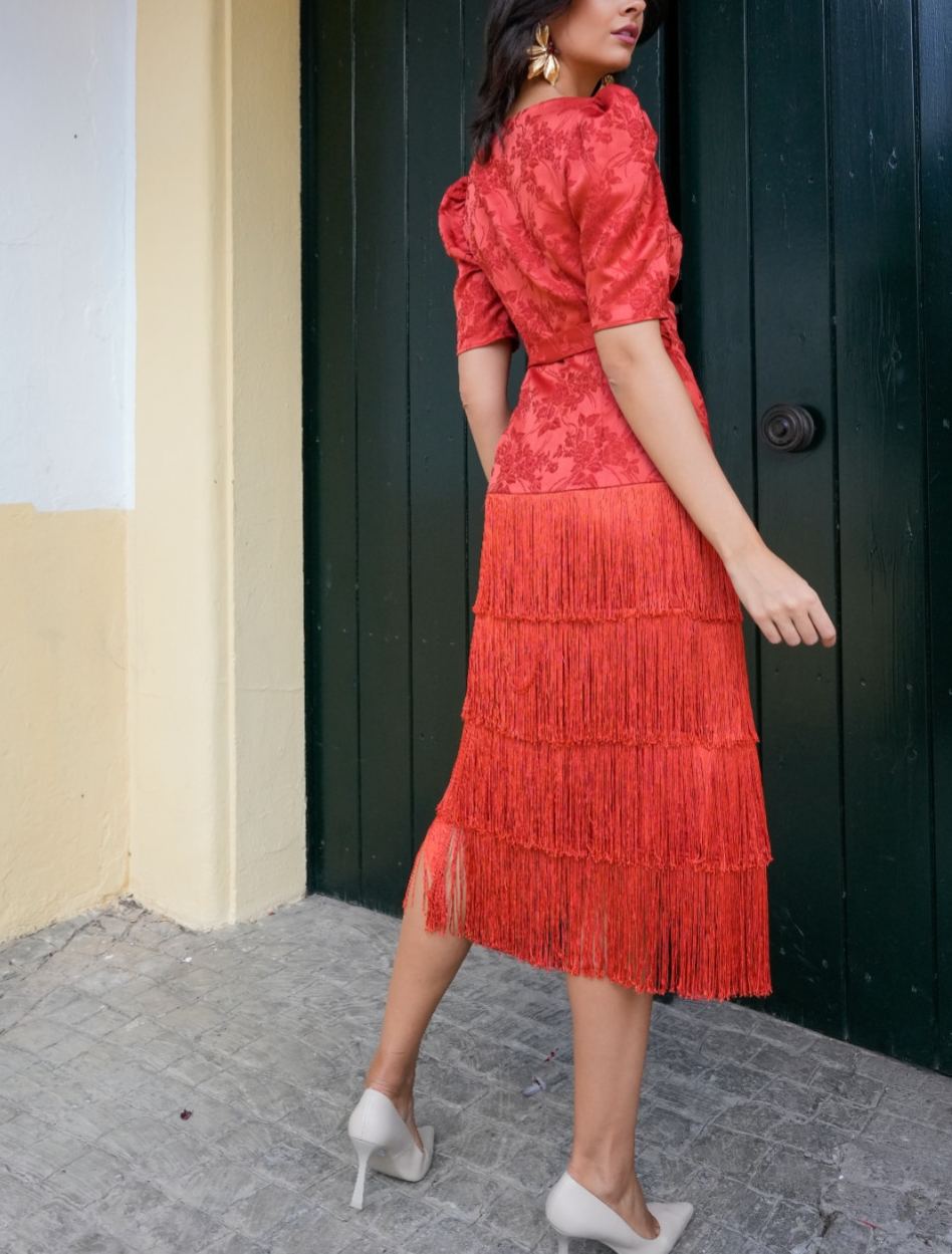 Red Charm Tassel dress