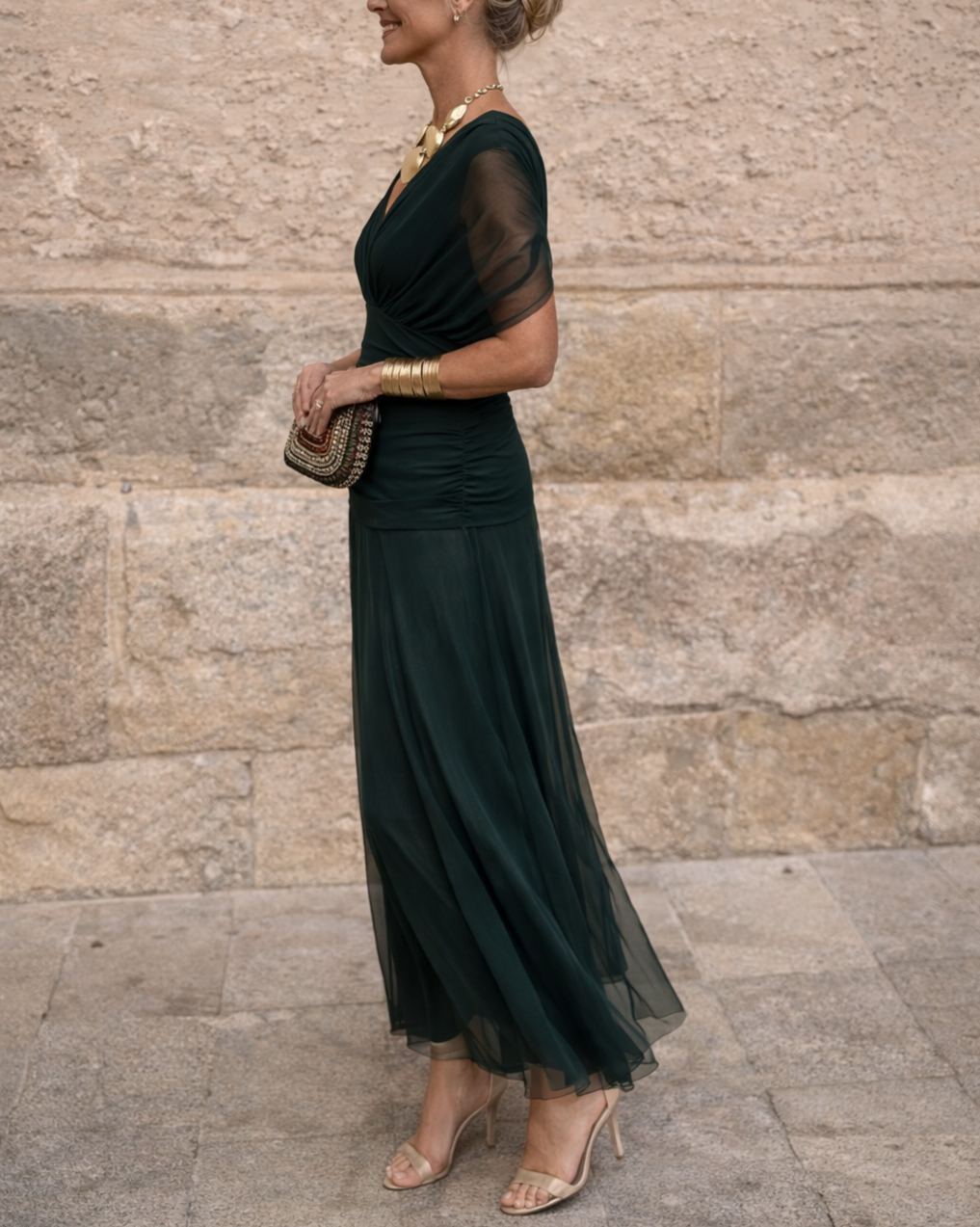 Elegant Maxi Dress for Events with V-Neck