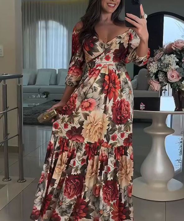 Stylish dress - Trendy floral print for female fashion