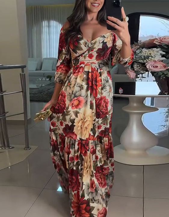 Stylish dress - Trendy floral print for female fashion
