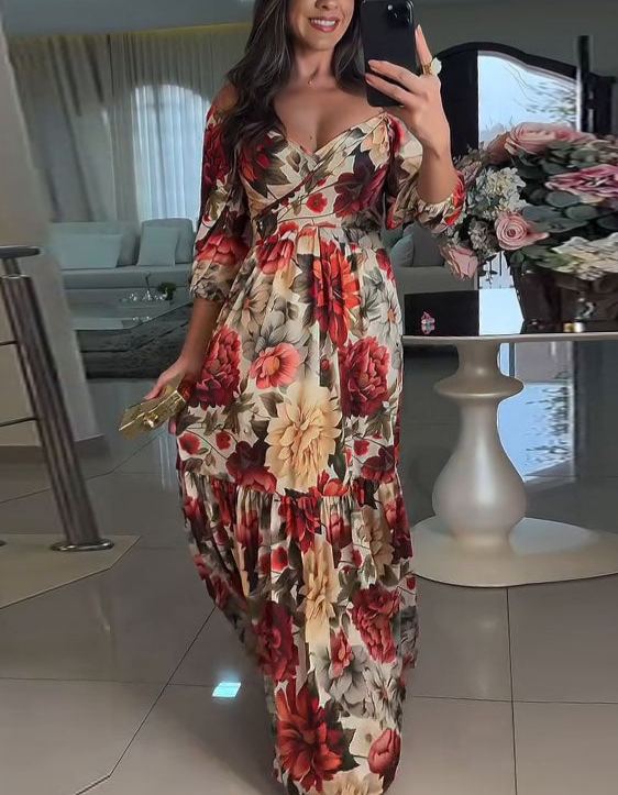 Stylish dress - Trendy floral print for female fashion