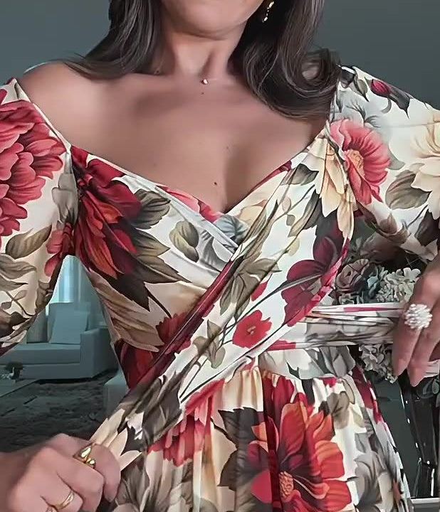 Stylish dress - Trendy floral print for female fashion