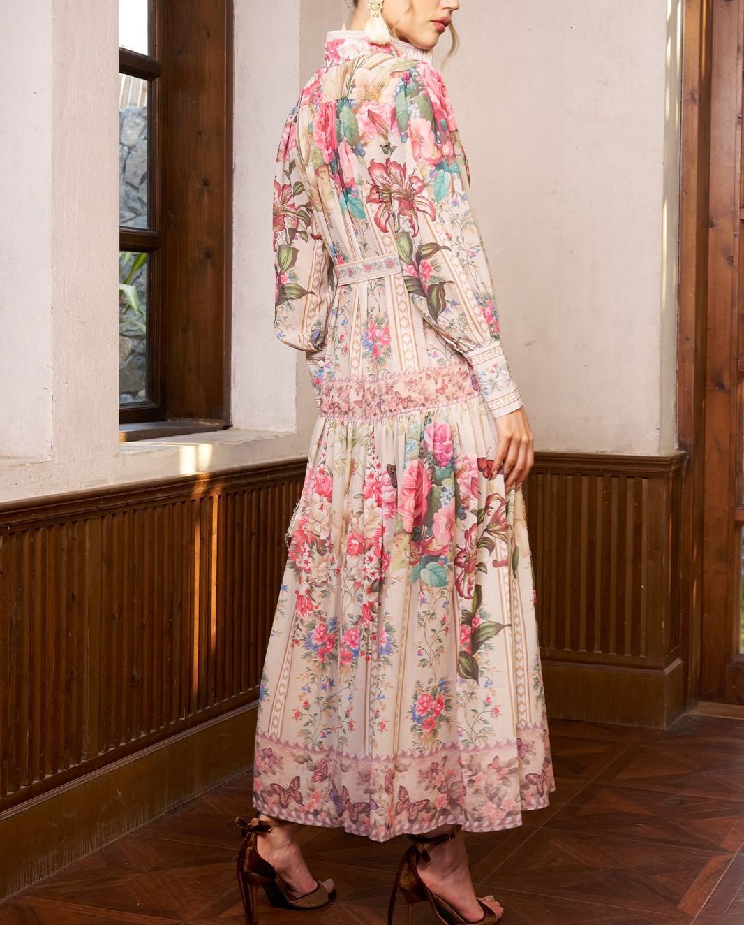 Eden Garden Print Tie-Waist Dress