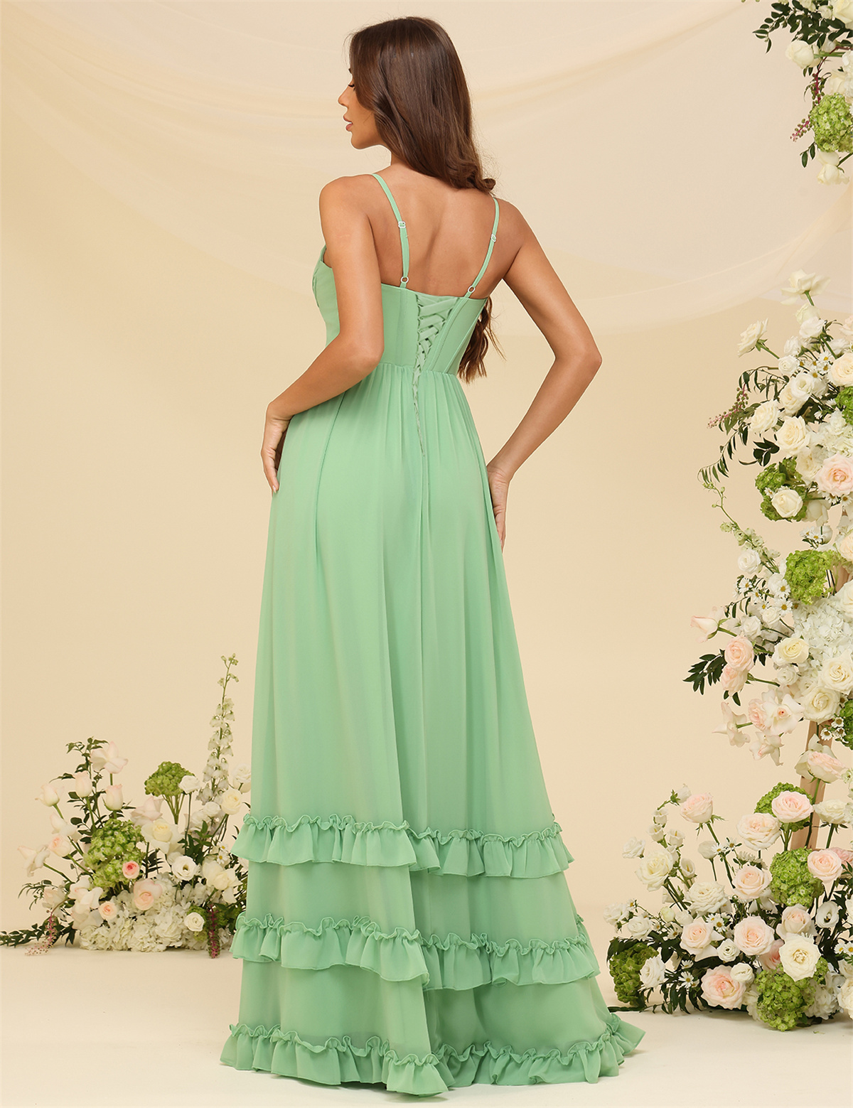 A-line Strapless Chiffon Ruffles Bridesmaid Dress #BM2507130