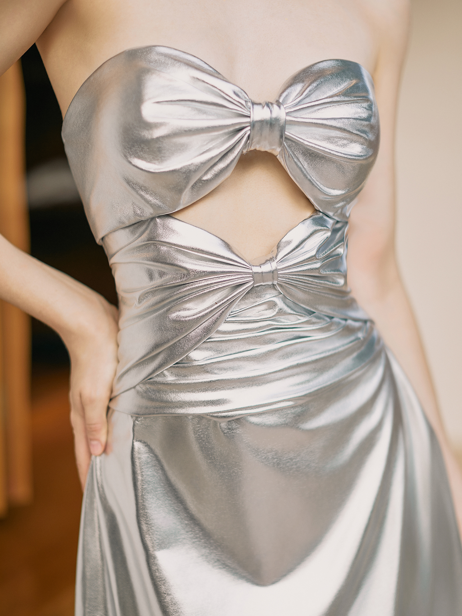 Sexy Sweetheart Corset Pleated Satin Cut Out Cocktail Party Homecoming Dress #HC2604030