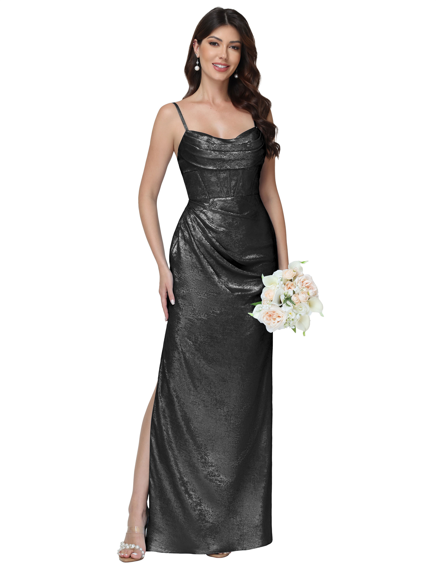 Mermaid Strapless Spaghetti Straps Silt Bridesmaid Dress #BM2512053
