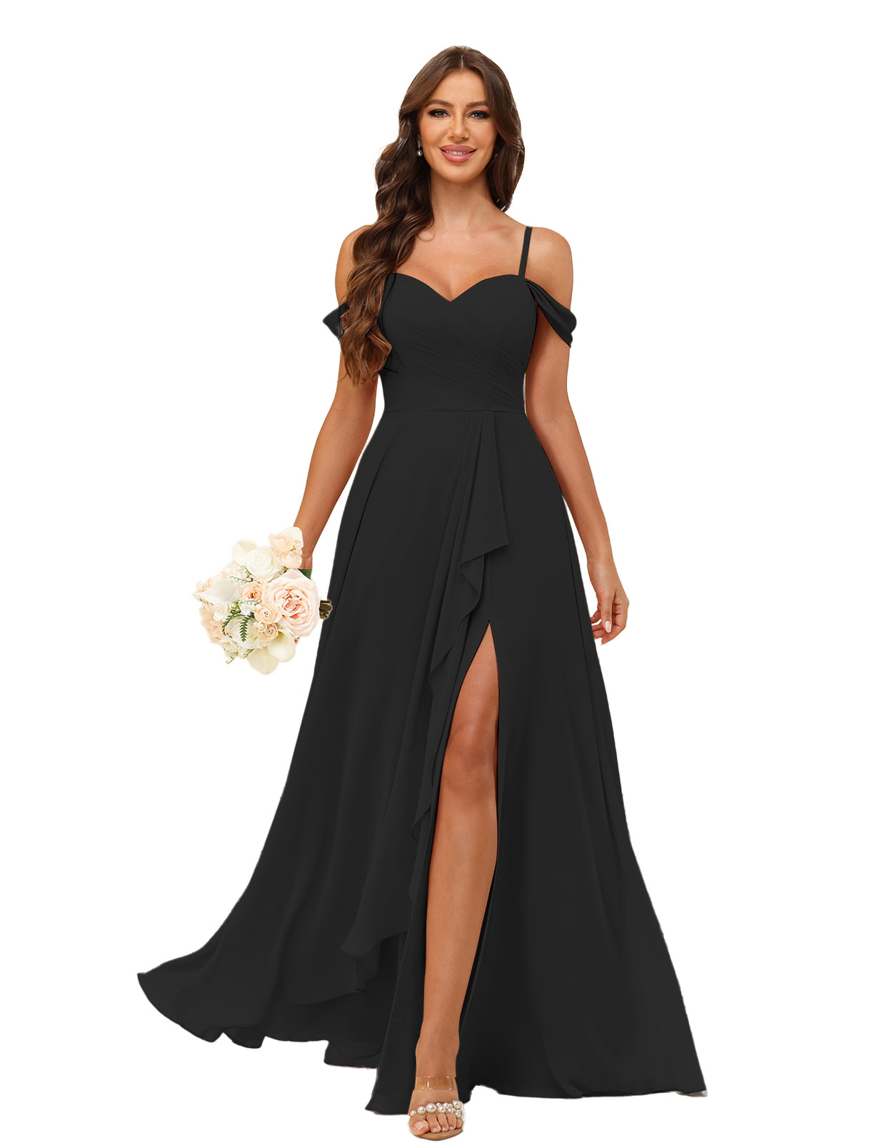 A-line Sweetheart Chiffon Silt Lace Up Bridesmaid Dress #BM2507137