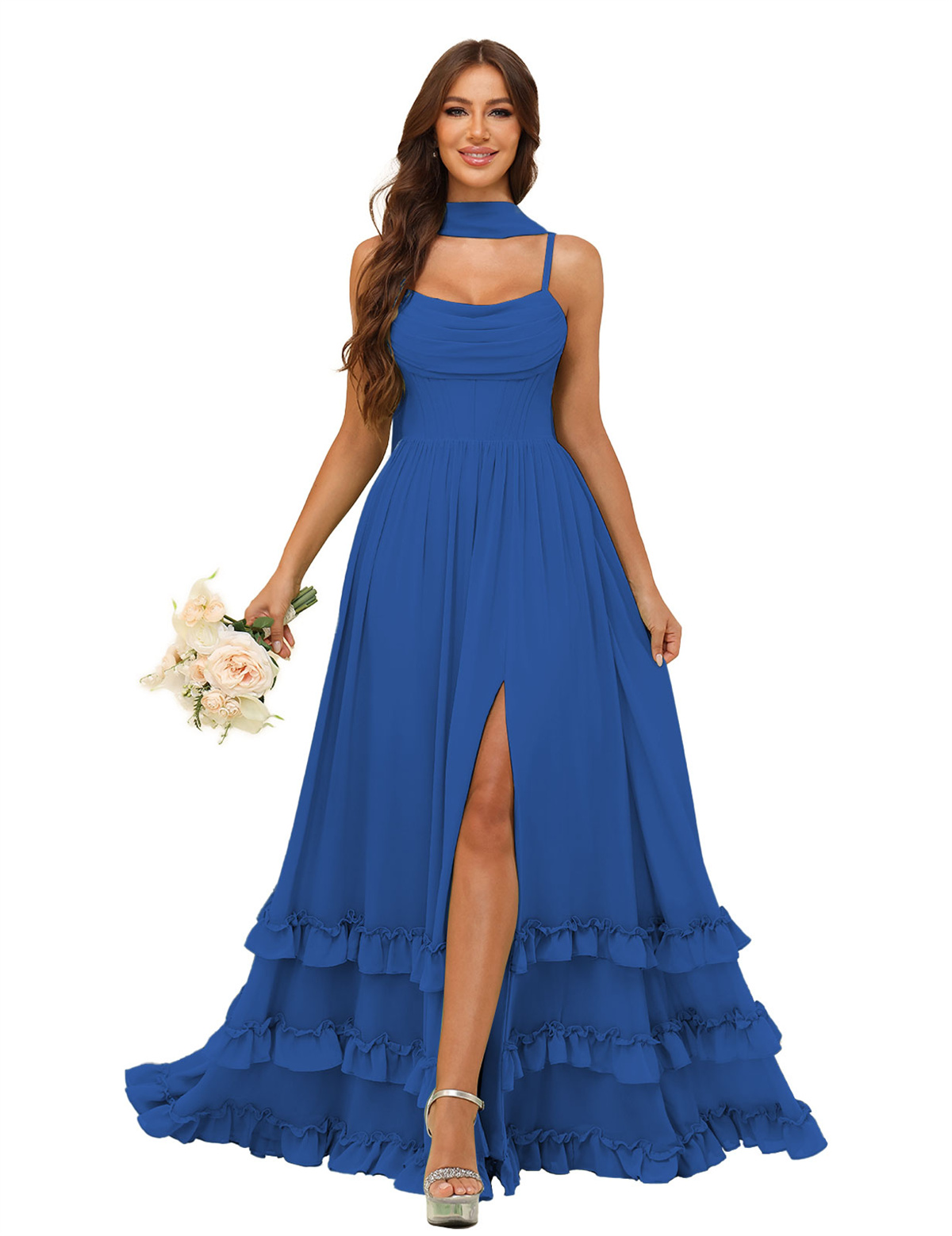 A-line Strapless Chiffon Ruffles Bridesmaid Dress #BM2507130