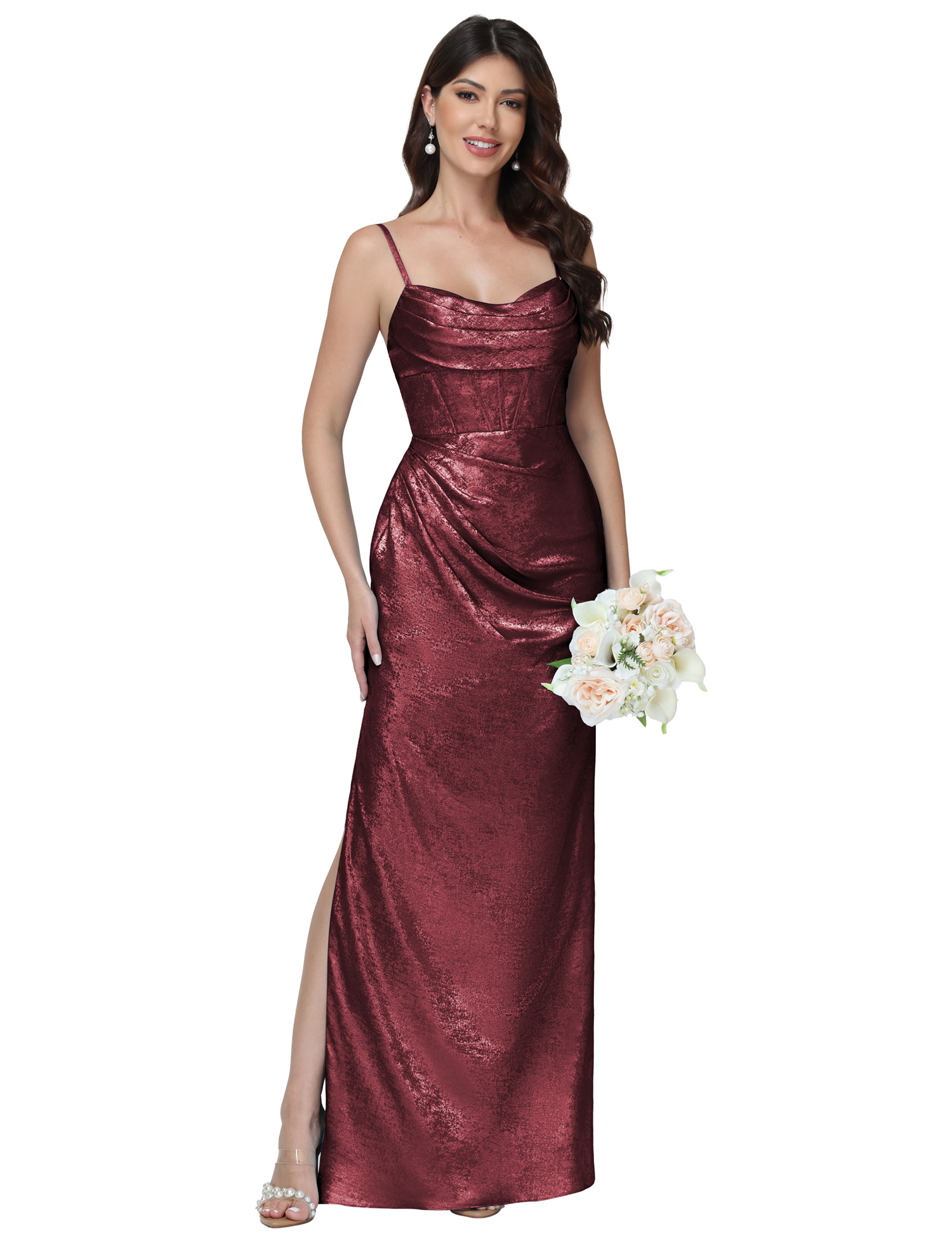 Mermaid Strapless Spaghetti Straps Silt Bridesmaid Dress #BM2512053