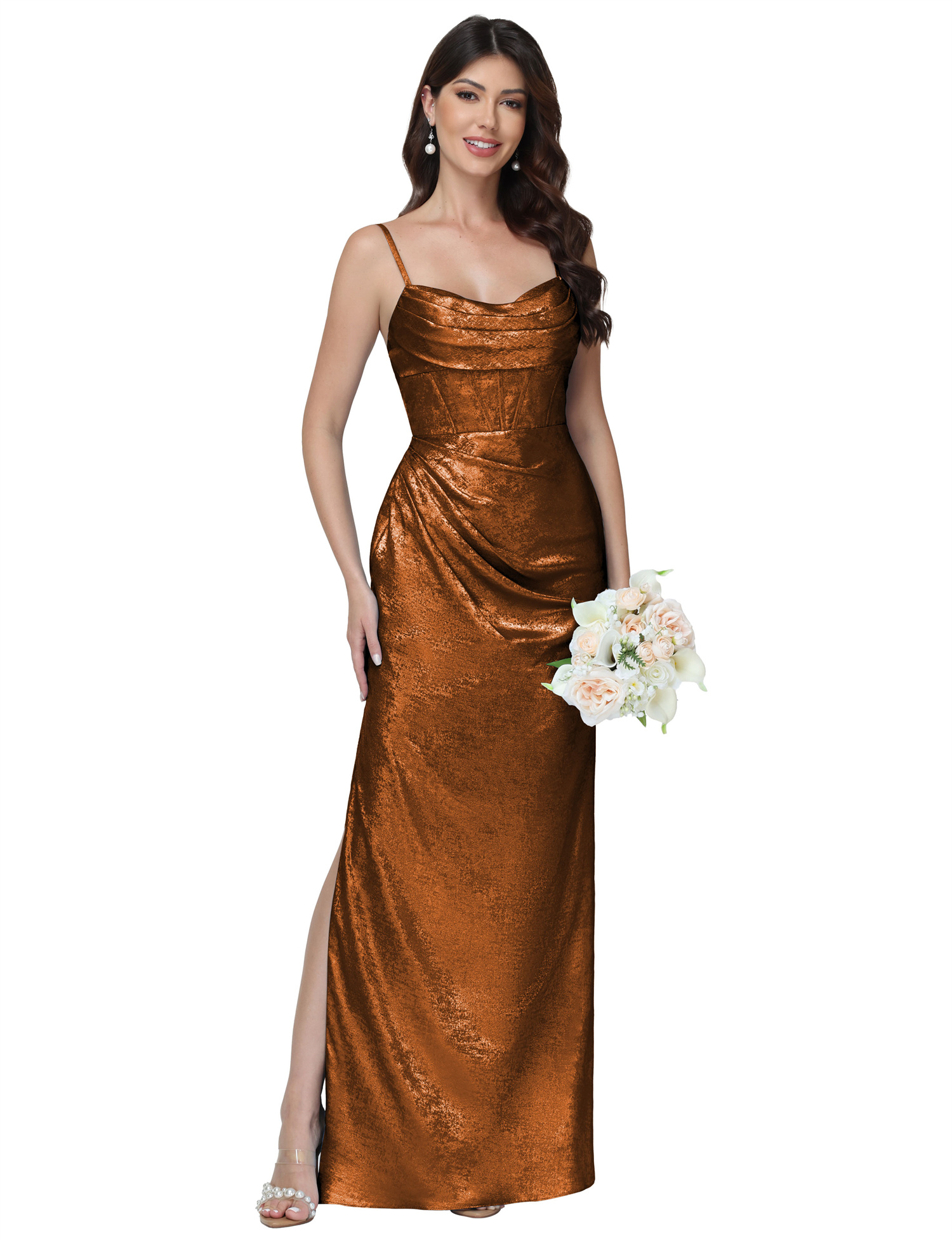 Mermaid Strapless Spaghetti Straps Silt Bridesmaid Dress #BM2512053