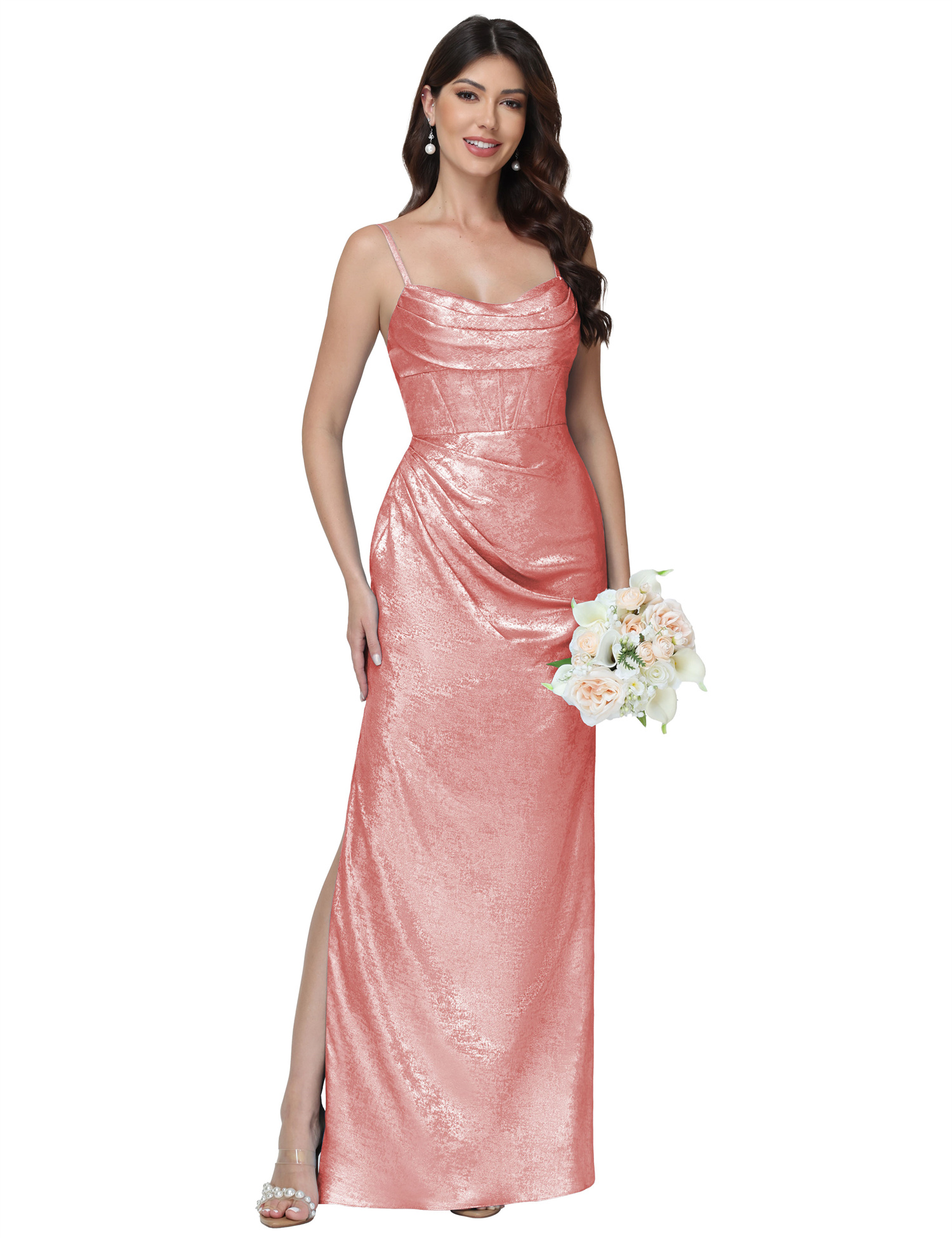 Mermaid Strapless Spaghetti Straps Silt Bridesmaid Dress #BM2512053