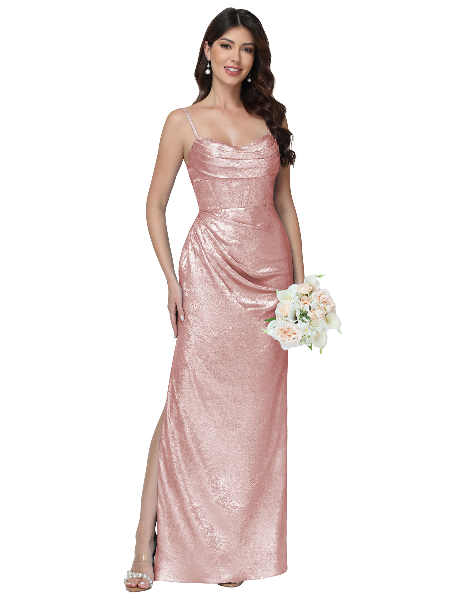 Mermaid Strapless Spaghetti Straps Silt Bridesmaid Dress #BM2512053