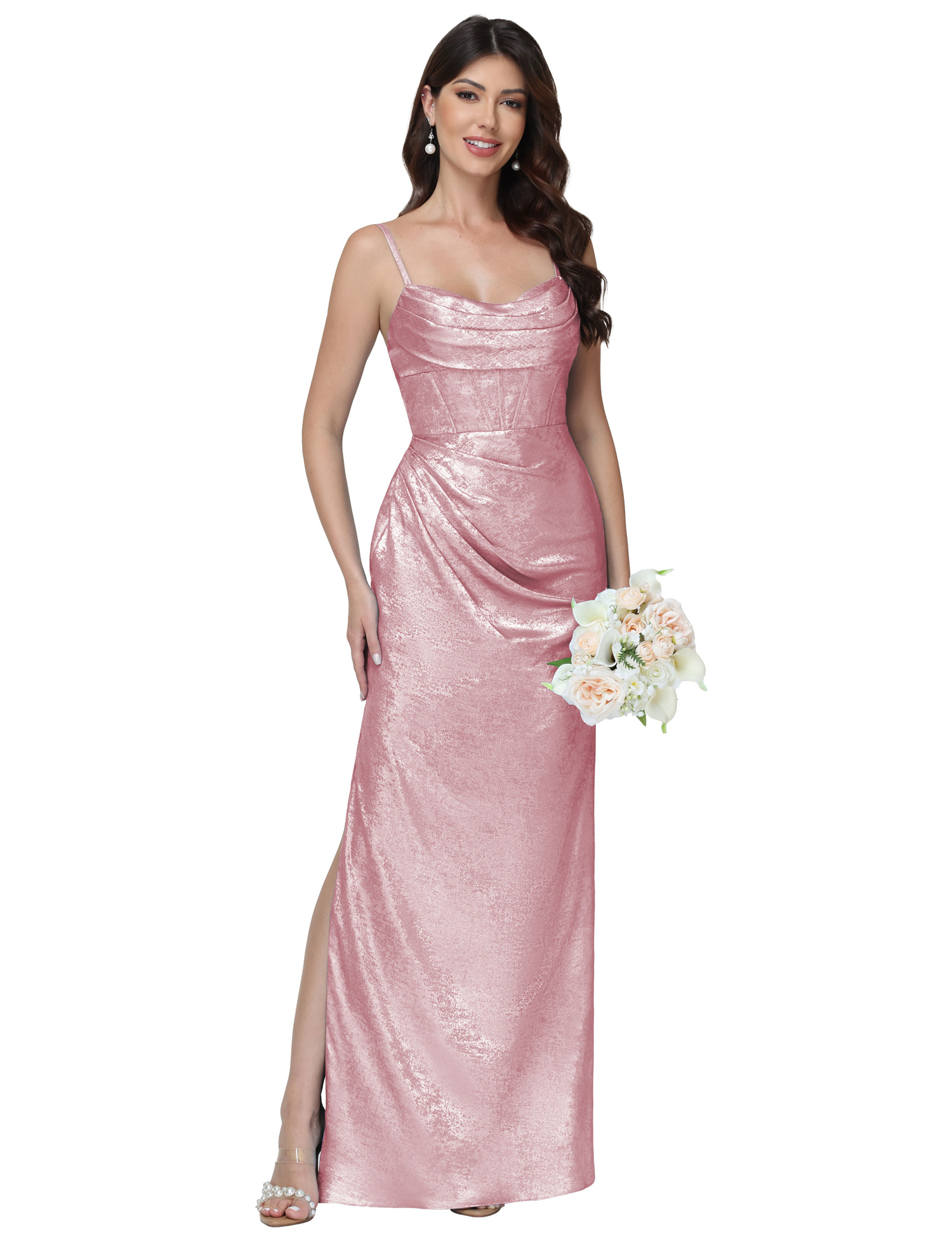 Mermaid Strapless Spaghetti Straps Silt Bridesmaid Dress #BM2512053