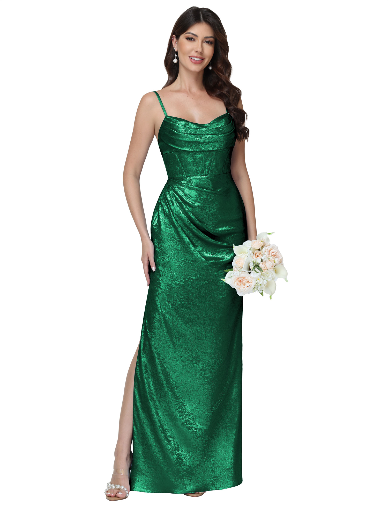 Mermaid Strapless Spaghetti Straps Silt Bridesmaid Dress #BM2512053