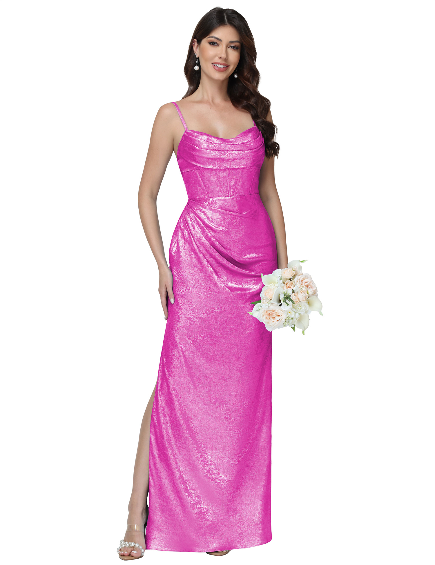 Mermaid Strapless Spaghetti Straps Silt Bridesmaid Dress #BM2512053