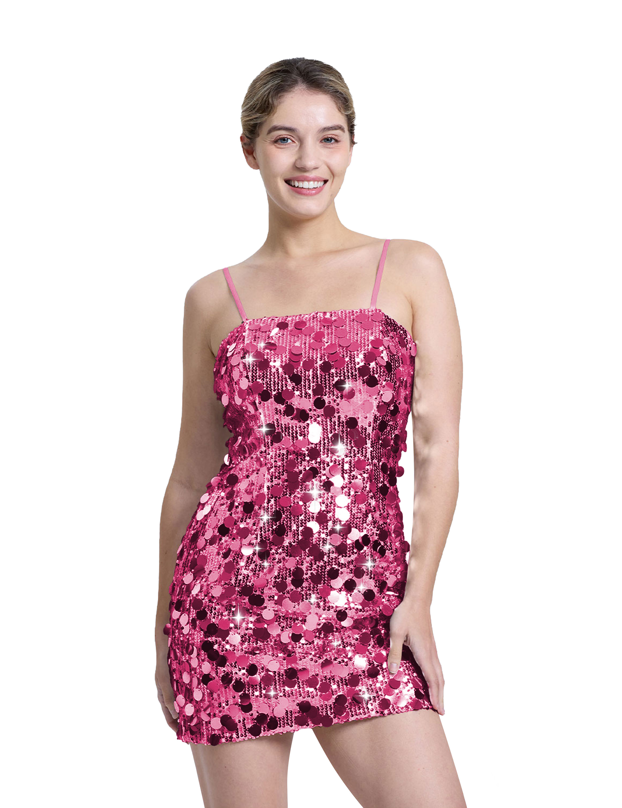 Sexy Spaghetti Strap Glitter Sequin Bodycon Club Party Homecoming Dress #HC2604022