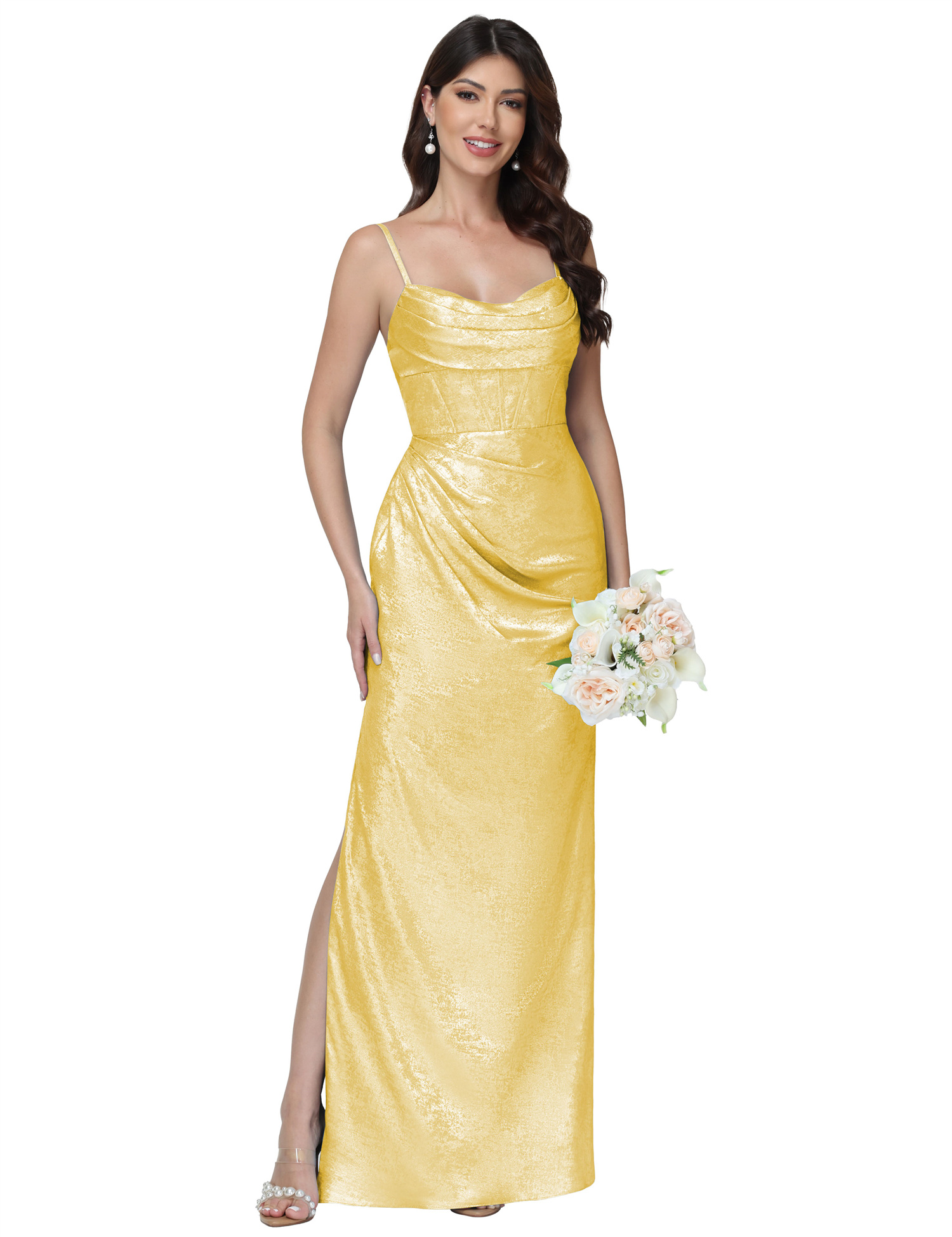 Mermaid Strapless Spaghetti Straps Silt Bridesmaid Dress #BM2512053