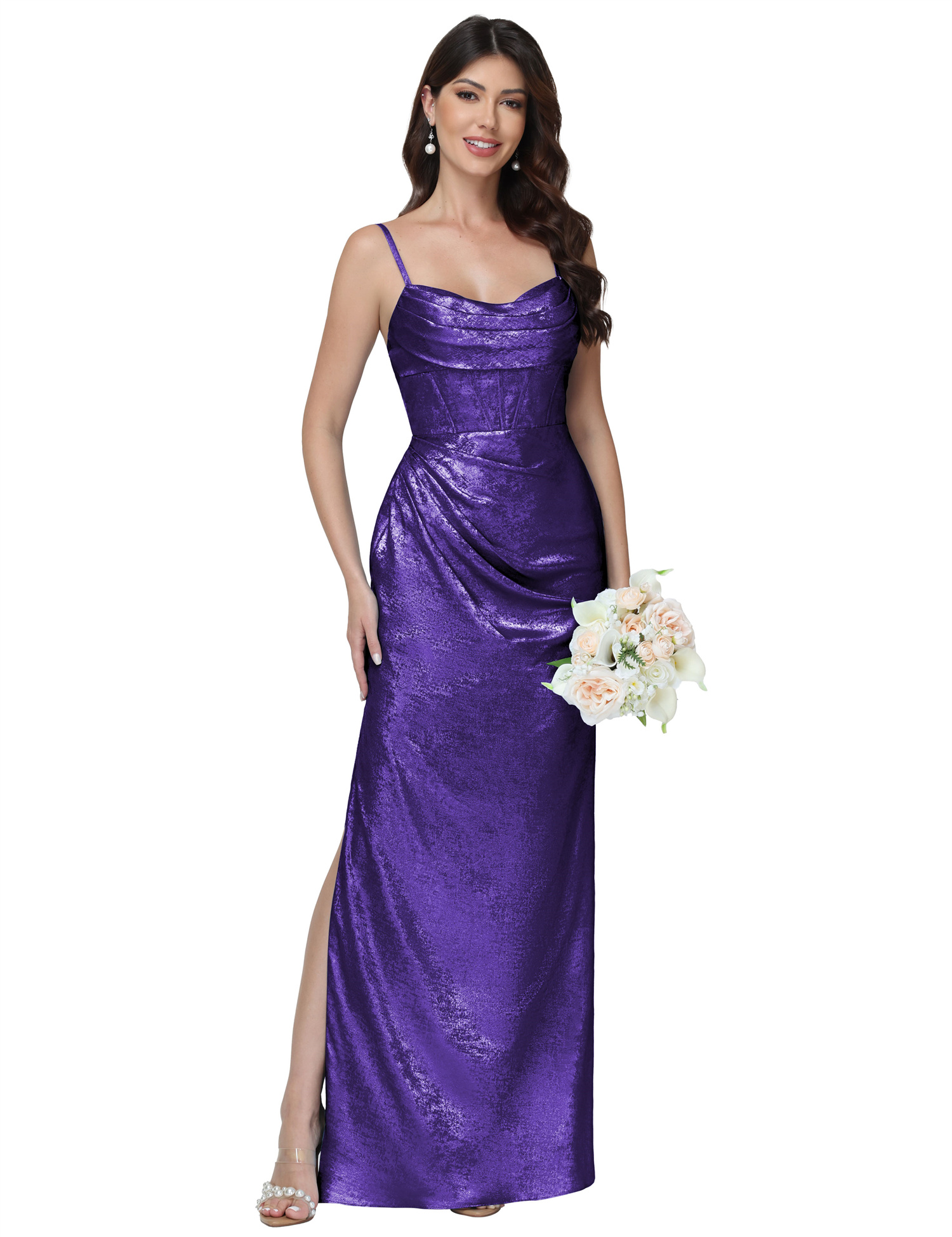 Mermaid Strapless Spaghetti Straps Silt Bridesmaid Dress #BM2512053