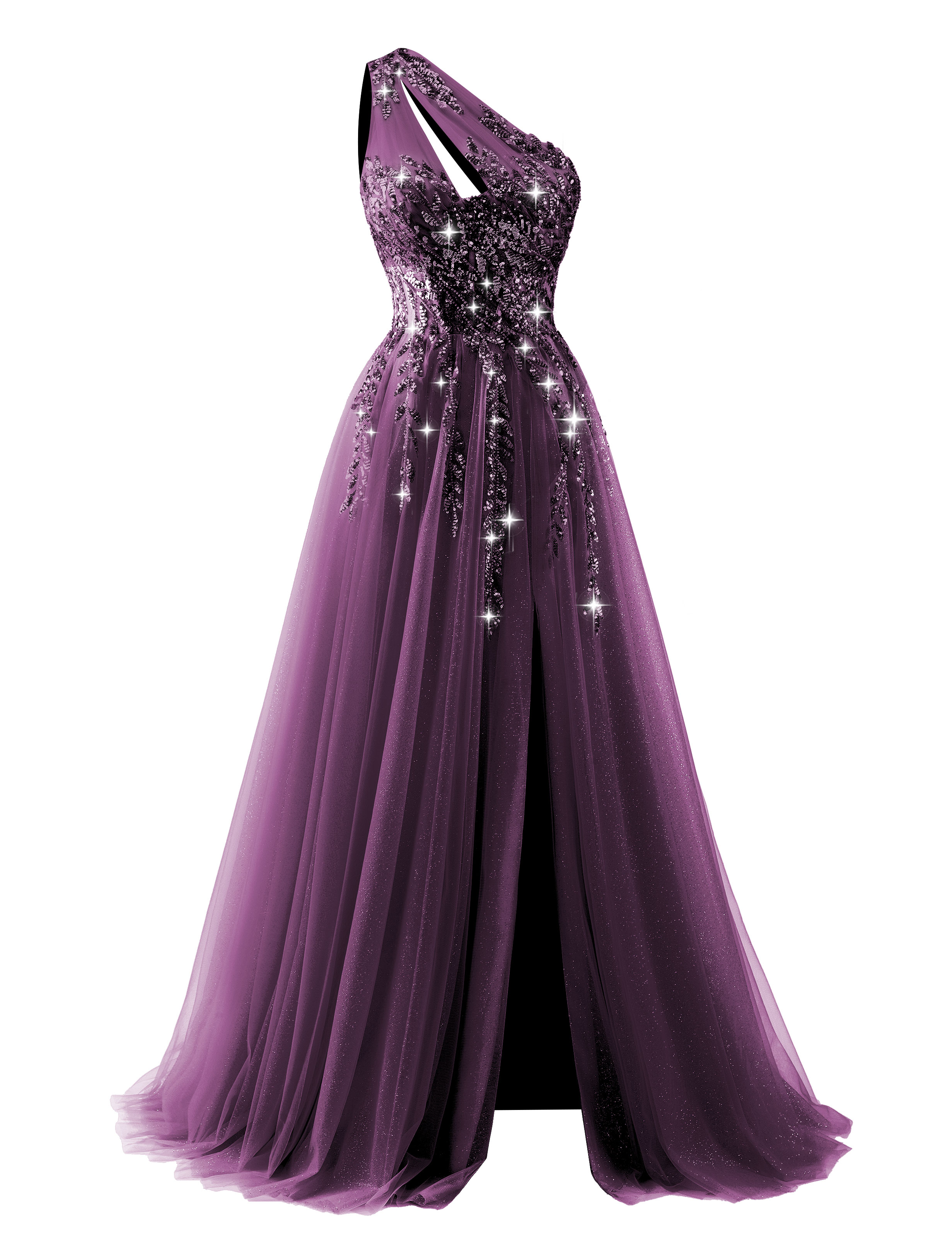 A-line V-Neck Sparkly Tulle Lace Appliques Homecoming Dress #HC2401738