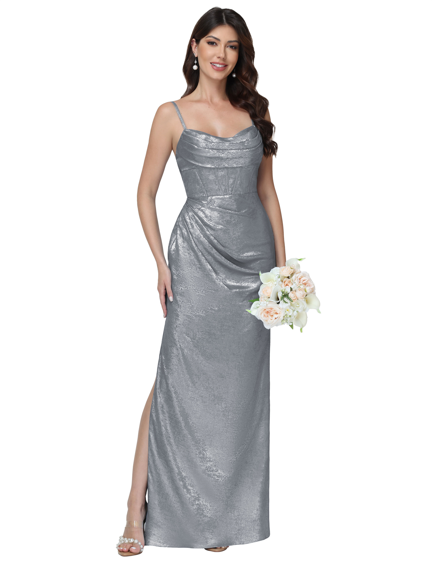 Mermaid Strapless Spaghetti Straps Silt Bridesmaid Dress #BM2512053