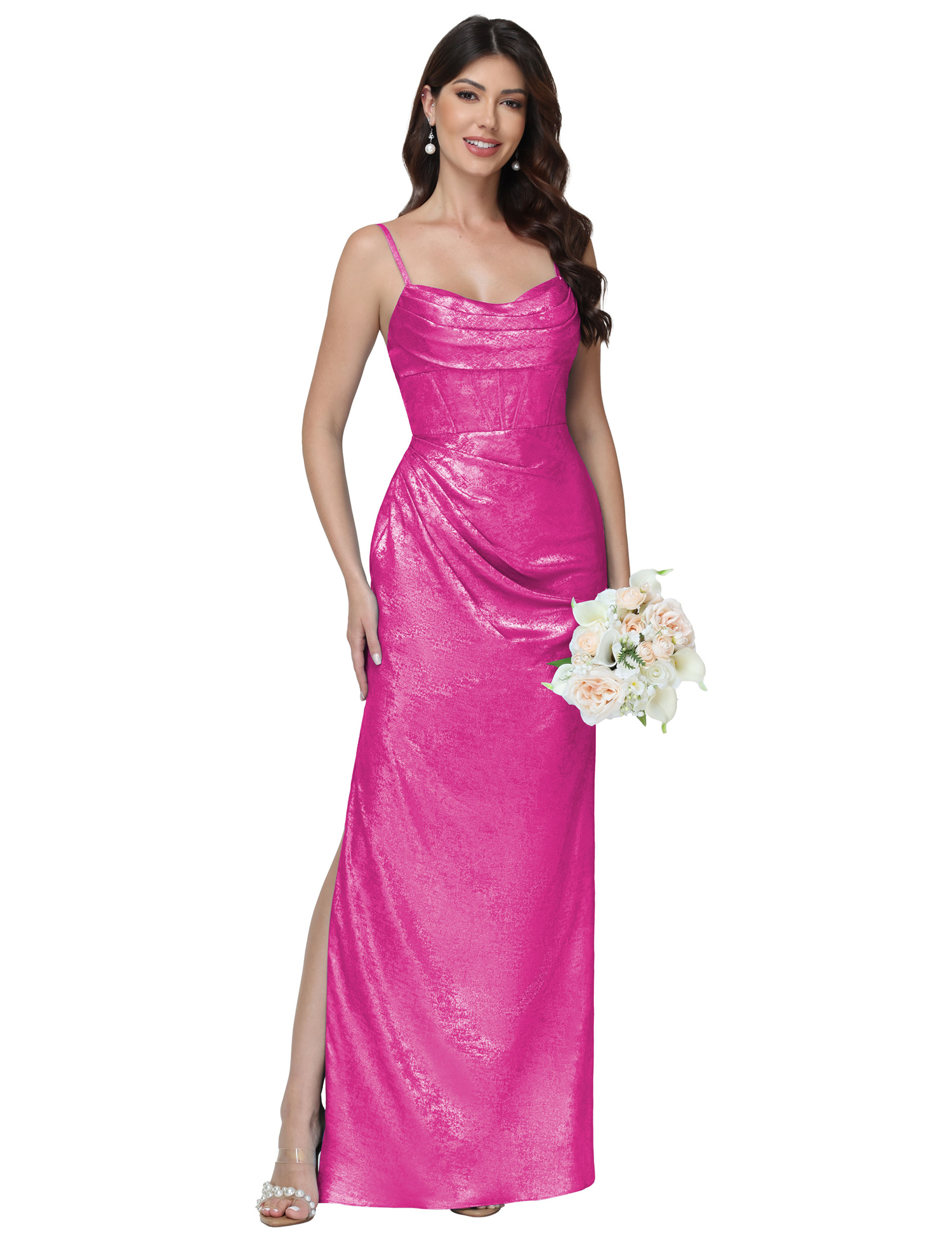 Mermaid Strapless Spaghetti Straps Silt Bridesmaid Dress #BM2512053