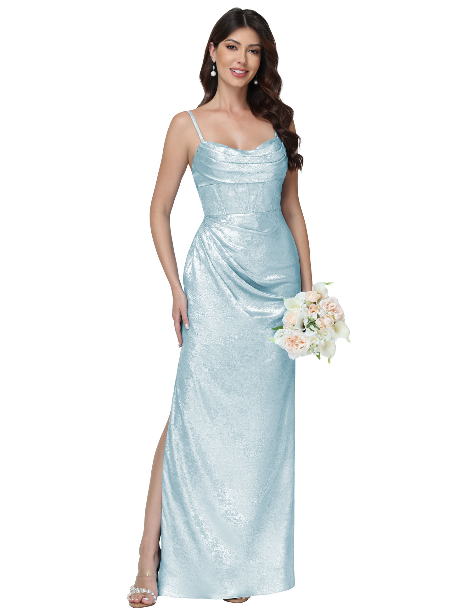 Mermaid Strapless Spaghetti Straps Silt Bridesmaid Dress #BM2512053