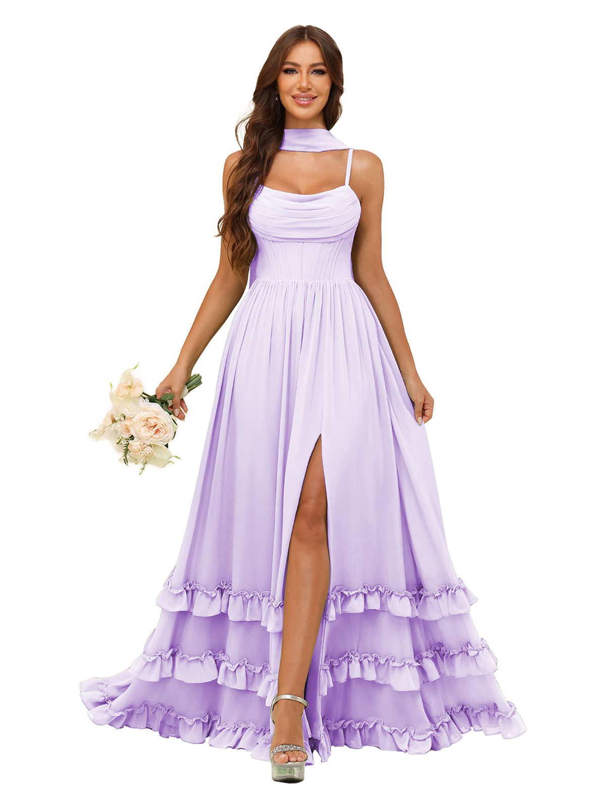 A-line Strapless Chiffon Ruffles Bridesmaid Dress #BM2507130
