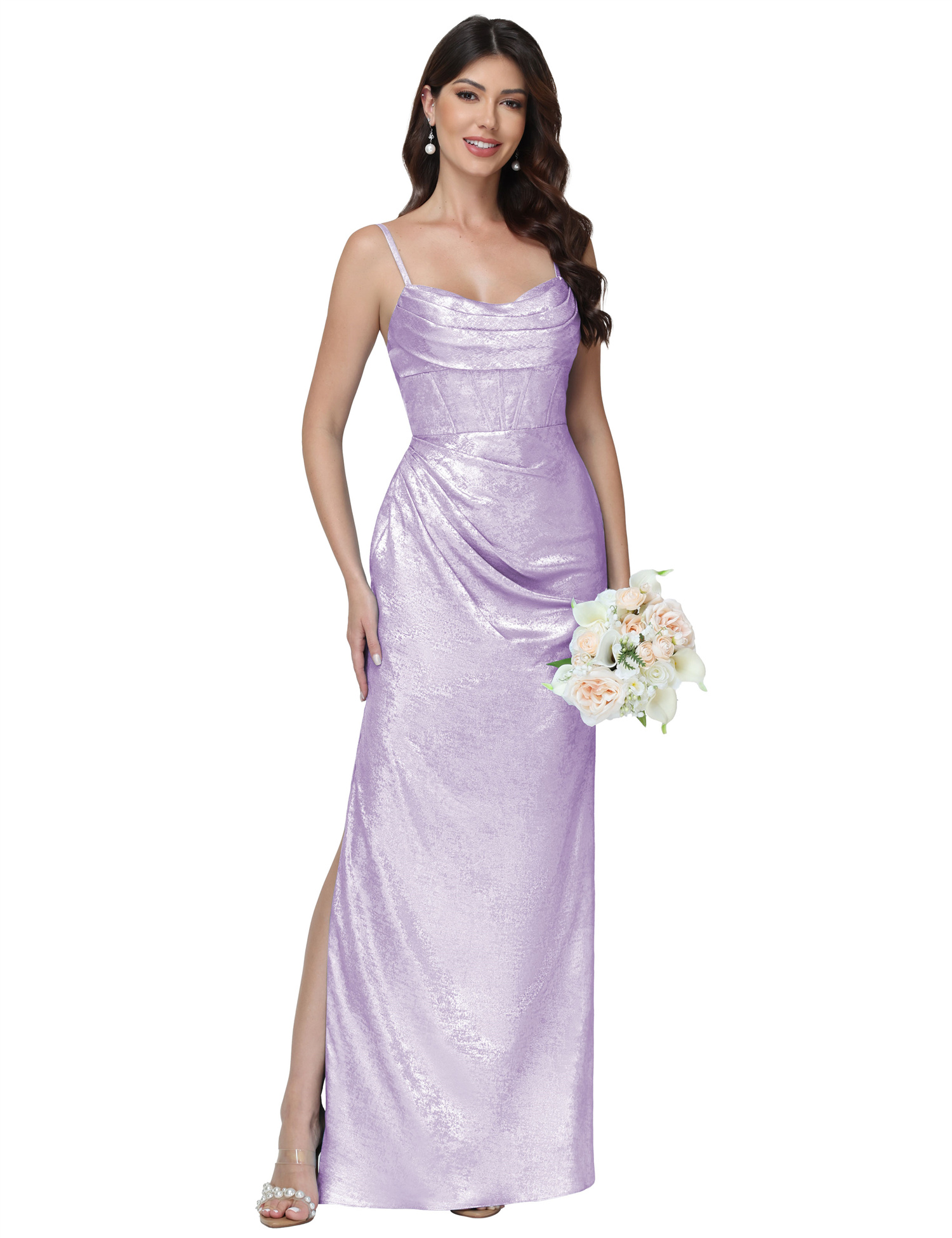 Mermaid Strapless Spaghetti Straps Silt Bridesmaid Dress #BM2512053