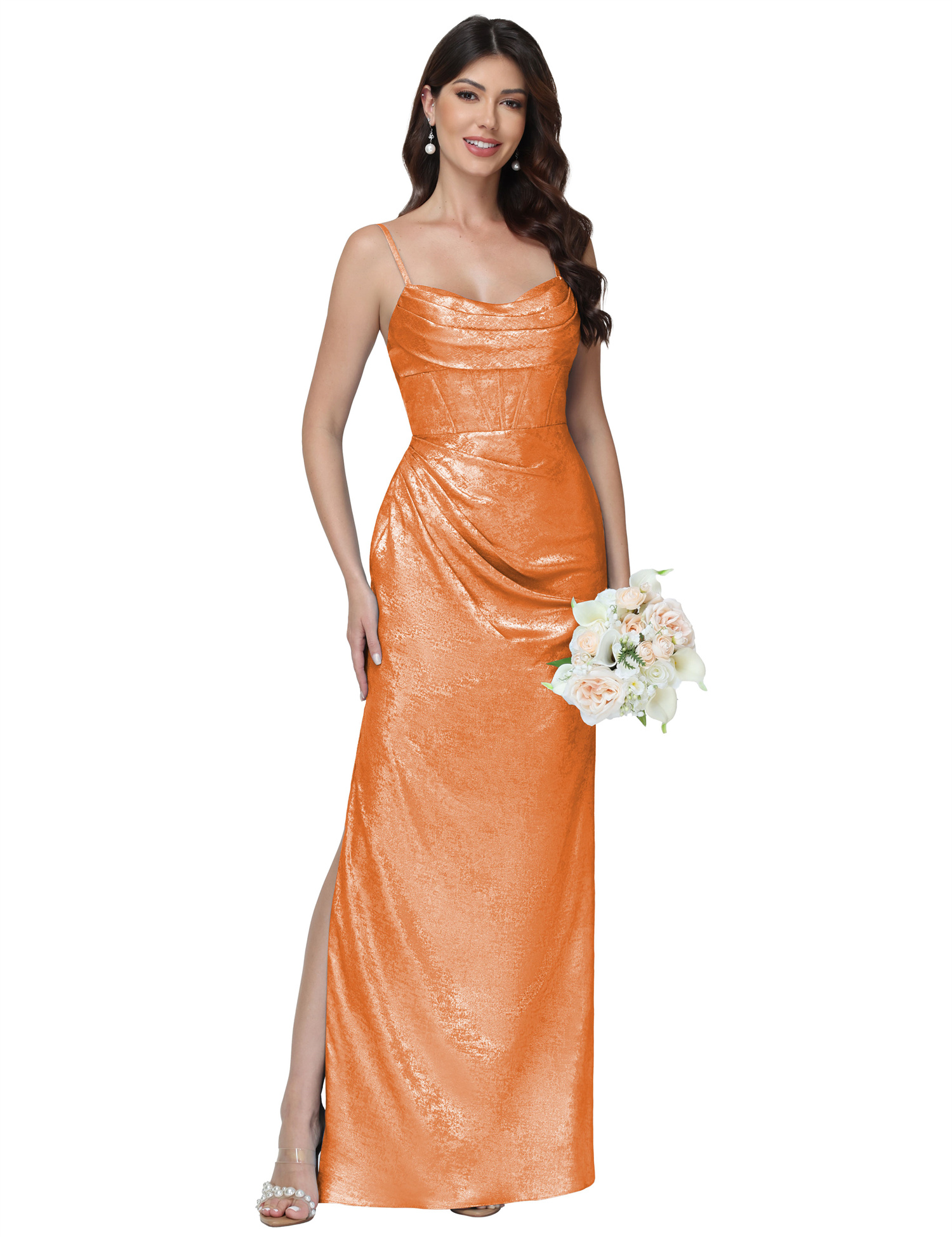 Mermaid Strapless Spaghetti Straps Silt Bridesmaid Dress #BM2512053