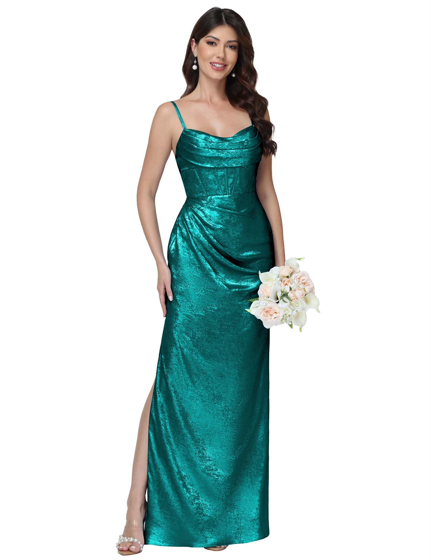 Mermaid Strapless Spaghetti Straps Silt Bridesmaid Dress #BM2512053
