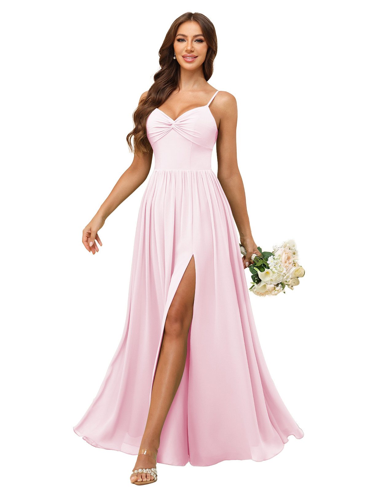 A-line One Shoulder Chiffon Bridesmaid Dress #BM2503027
