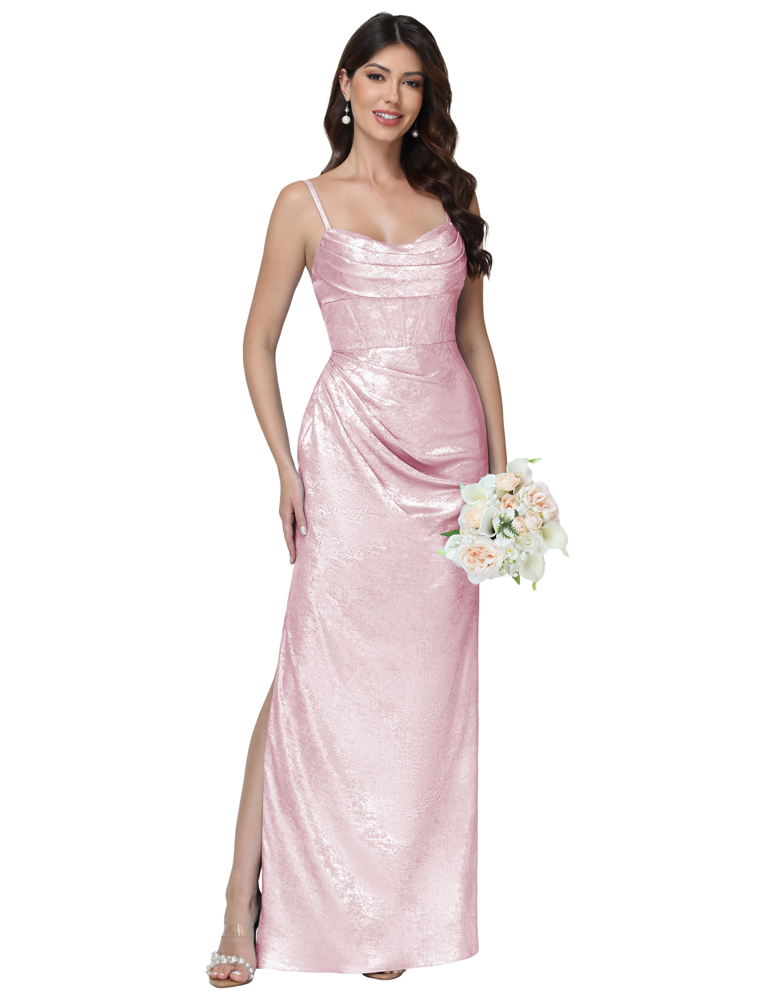 Mermaid Strapless Spaghetti Straps Silt Bridesmaid Dress #BM2512053