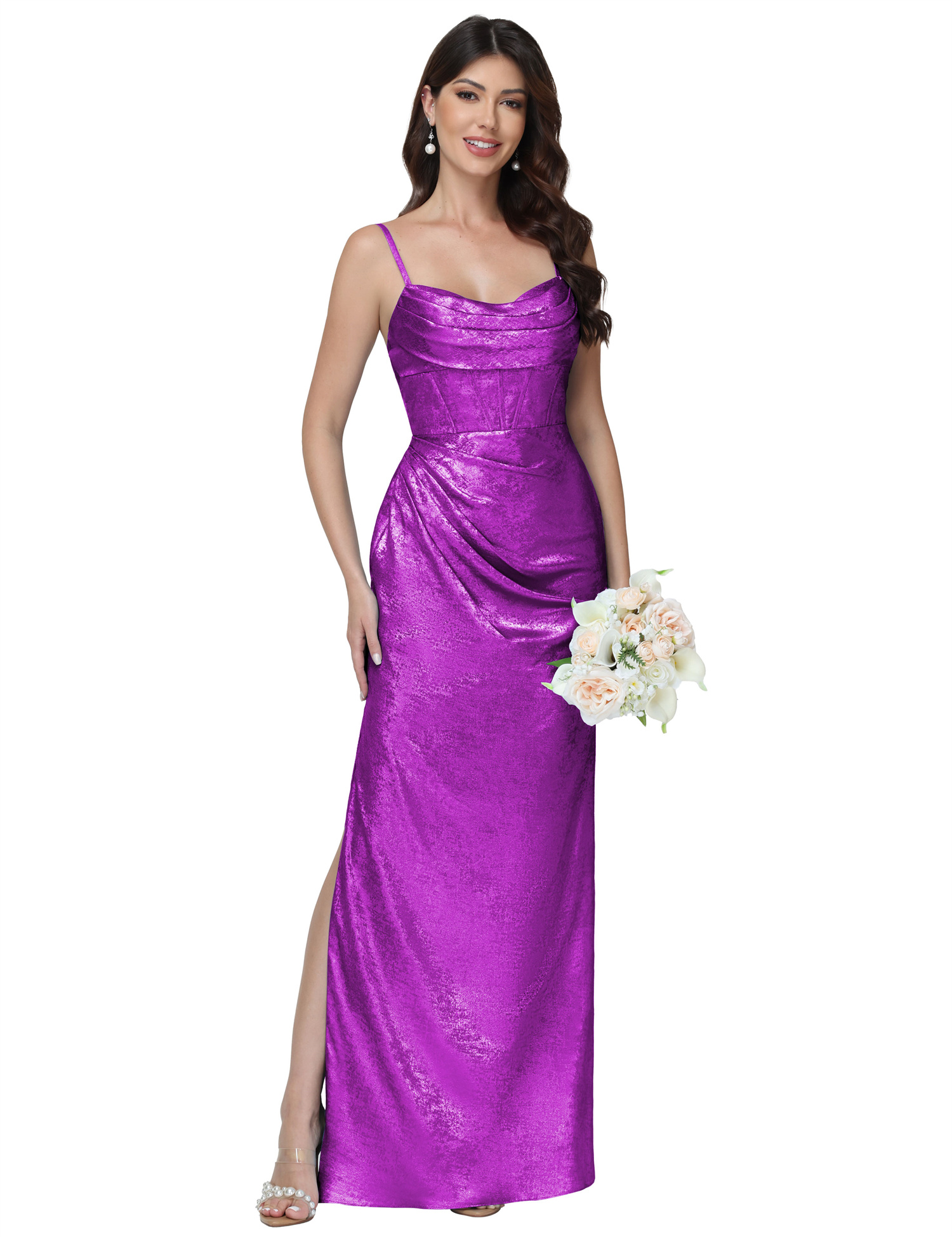 Mermaid Strapless Spaghetti Straps Silt Bridesmaid Dress #BM2512053
