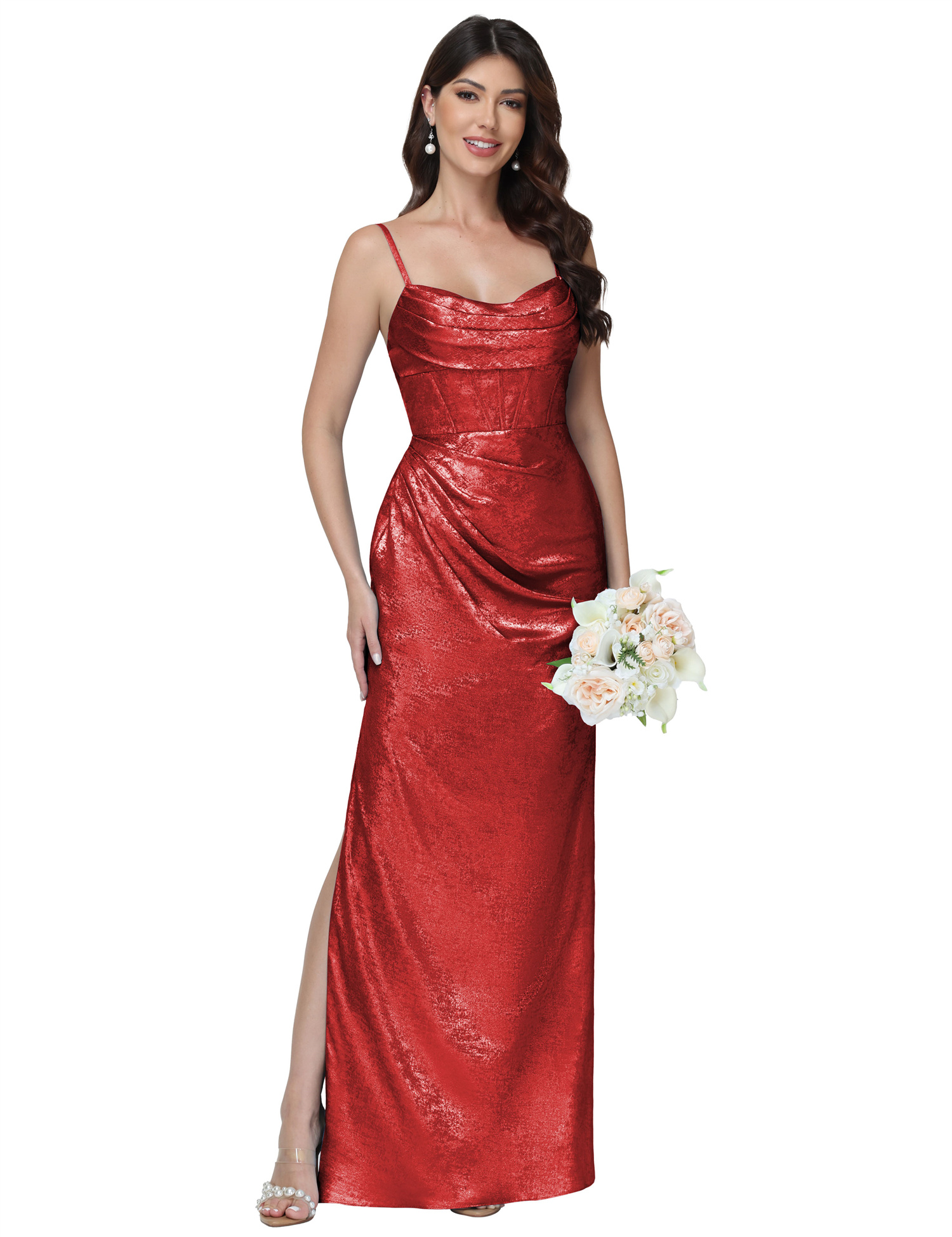Mermaid Strapless Spaghetti Straps Silt Bridesmaid Dress #BM2512053