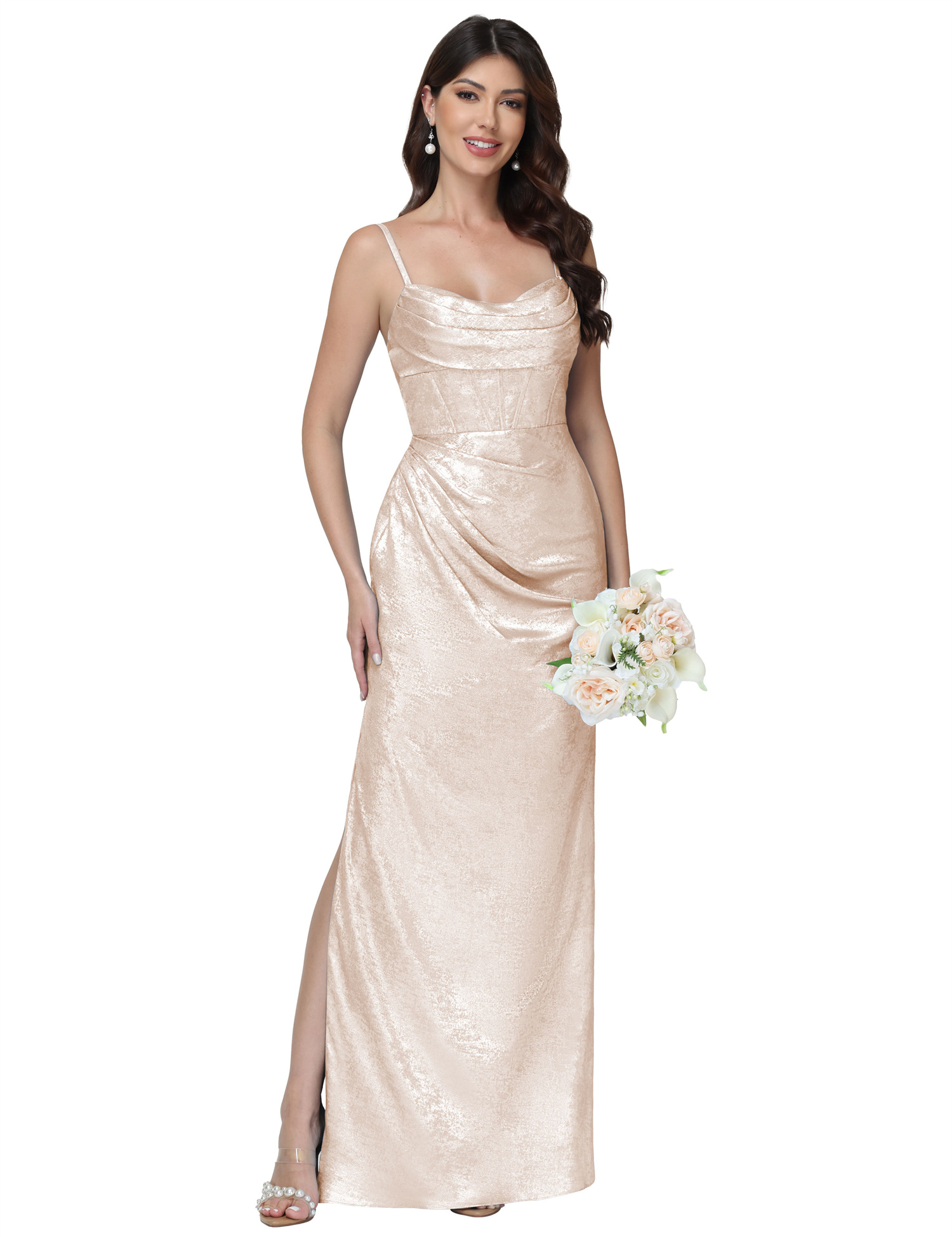 Mermaid Strapless Spaghetti Straps Silt Bridesmaid Dress #BM2512053