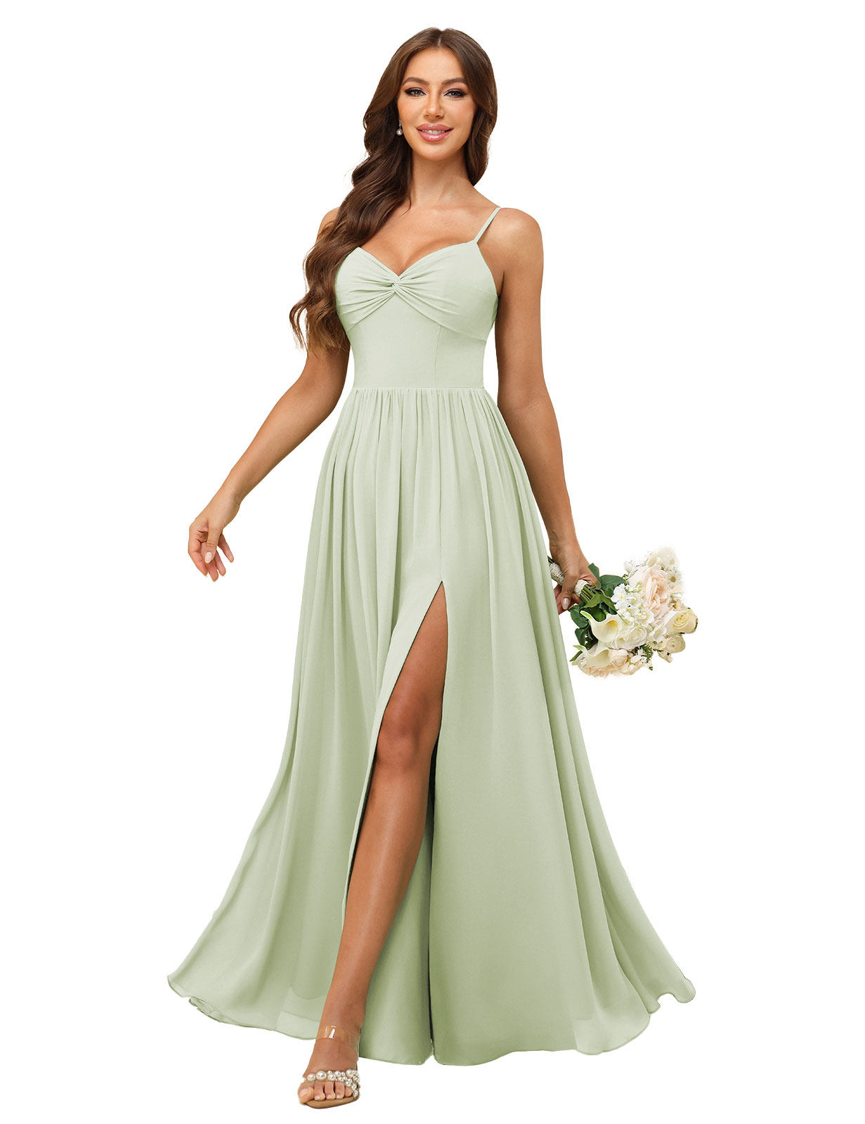 A-line One Shoulder Chiffon Bridesmaid Dress #BM2503027