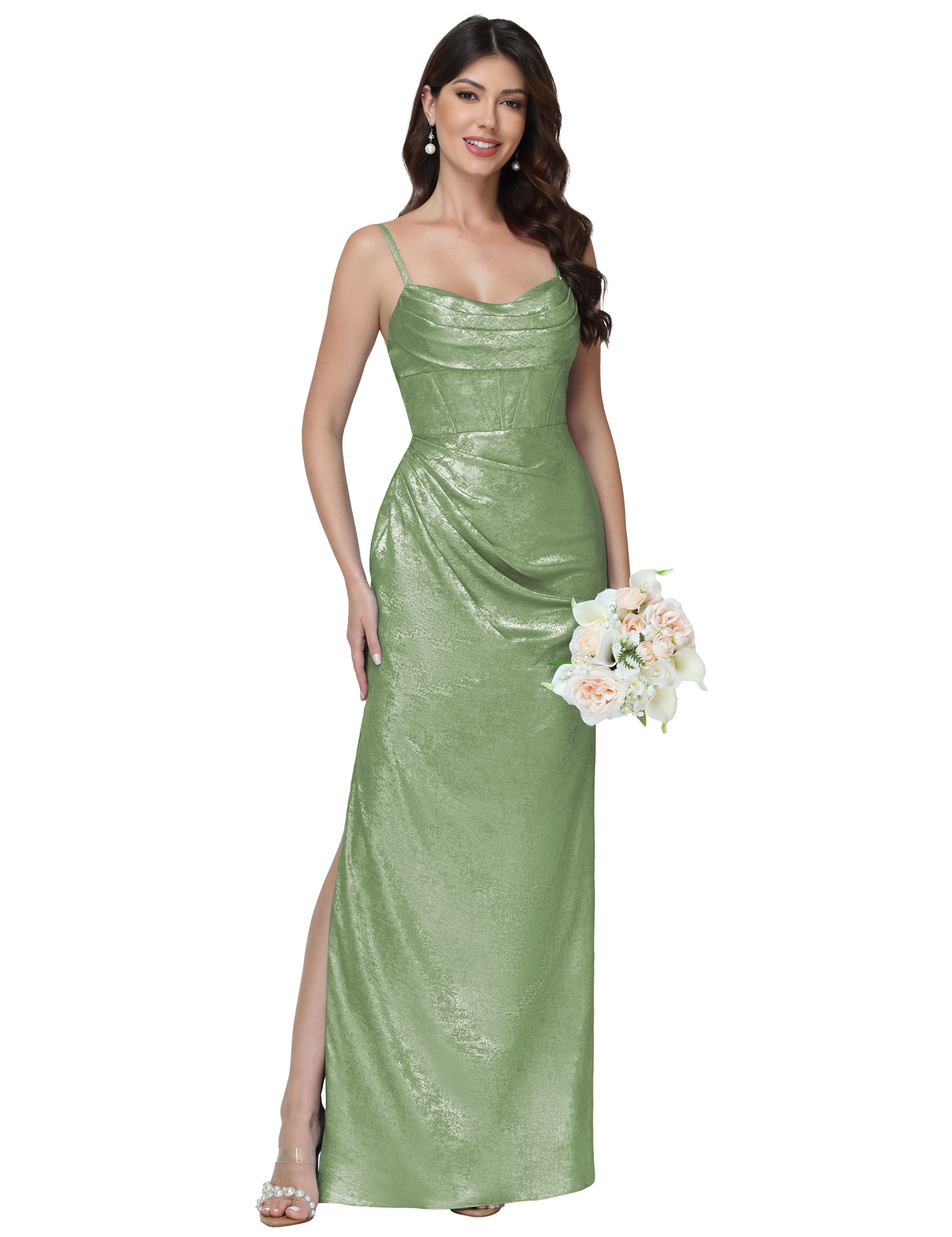 Mermaid Strapless Spaghetti Straps Silt Bridesmaid Dress #BM2512053