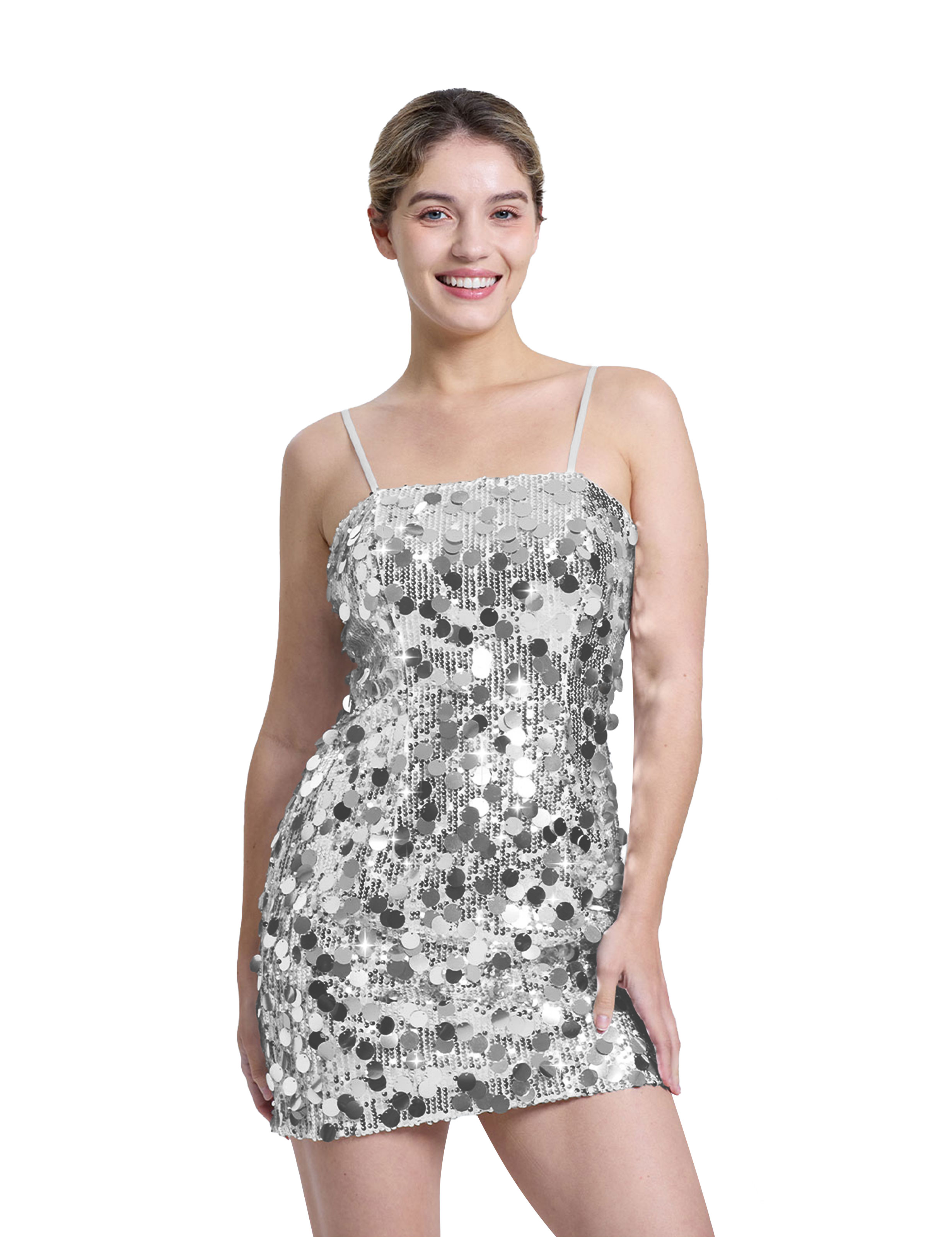 Sexy Spaghetti Strap Glitter Sequin Bodycon Club Party Homecoming Dress #HC2604022