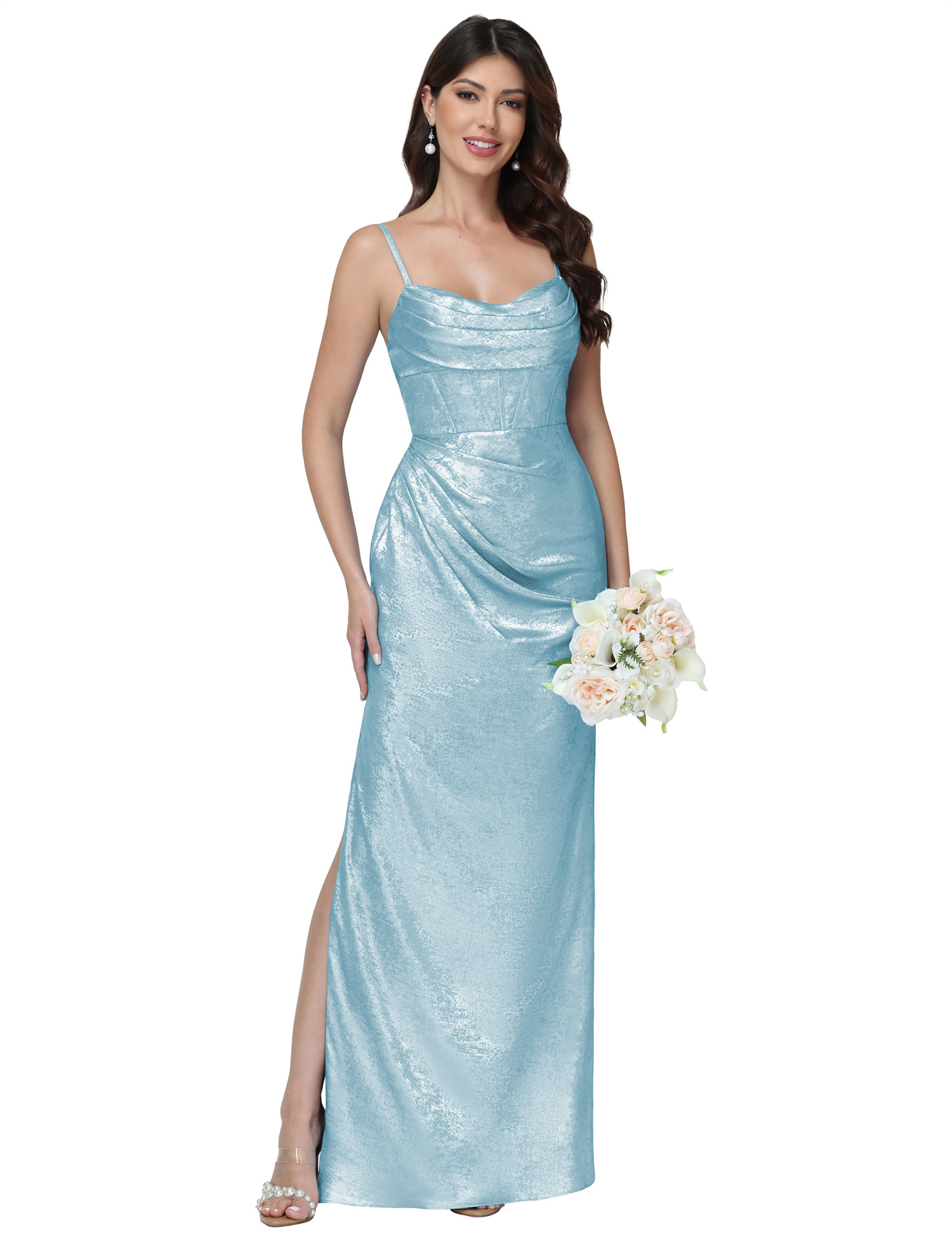 Mermaid Strapless Spaghetti Straps Silt Bridesmaid Dress #BM2512053