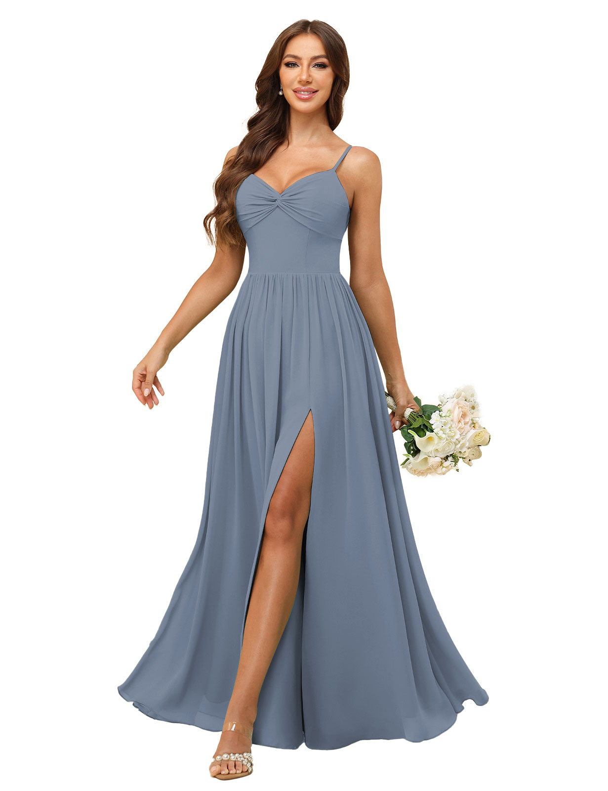 A-line One Shoulder Chiffon Bridesmaid Dress #BM2503027