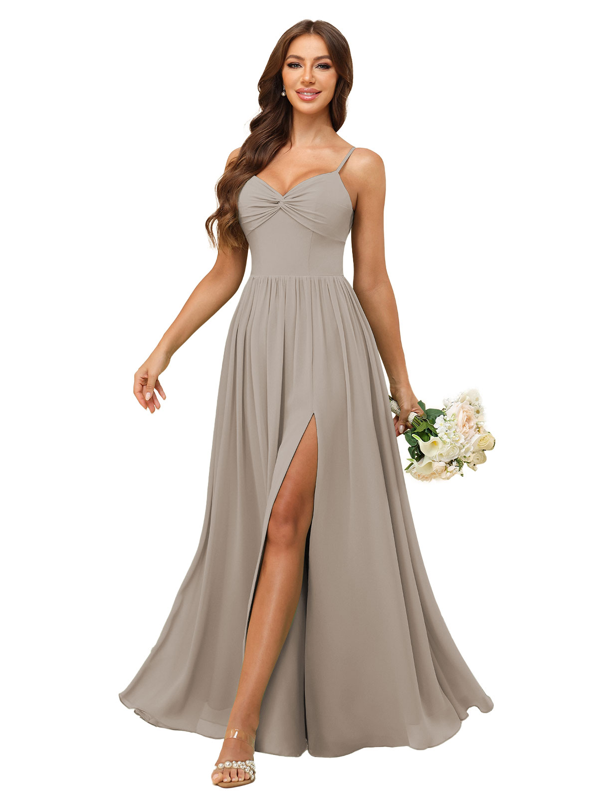 A-line One Shoulder Chiffon Bridesmaid Dress #BM2503027