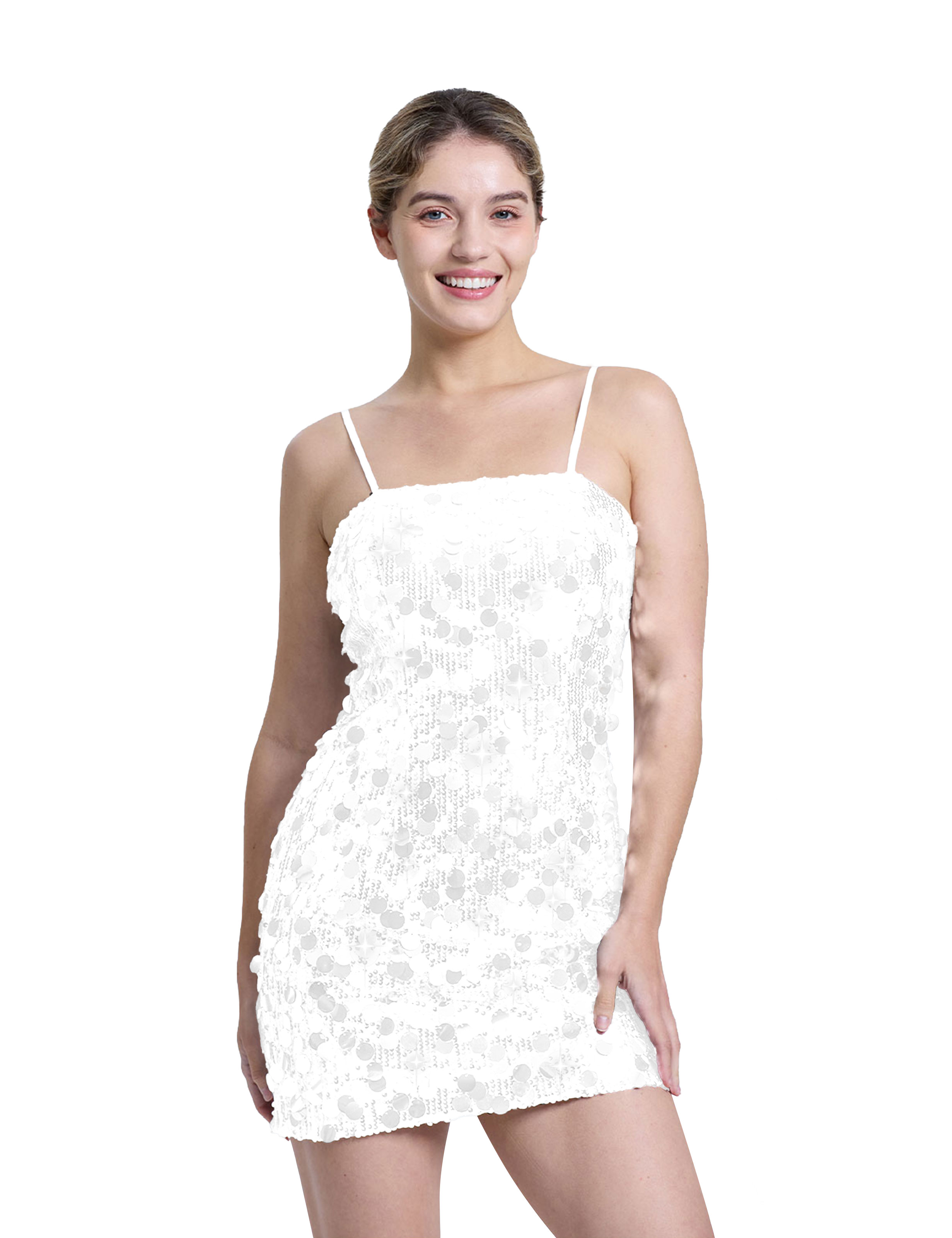 Sexy Spaghetti Strap Glitter Sequin Bodycon Club Party Homecoming Dress #HC2604022