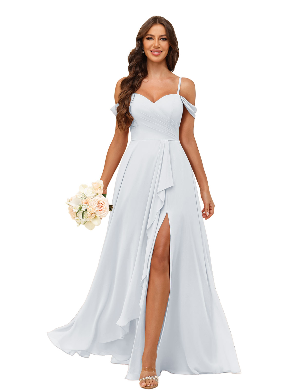 A-line Sweetheart Chiffon Silt Lace Up Bridesmaid Dress #BM2507137